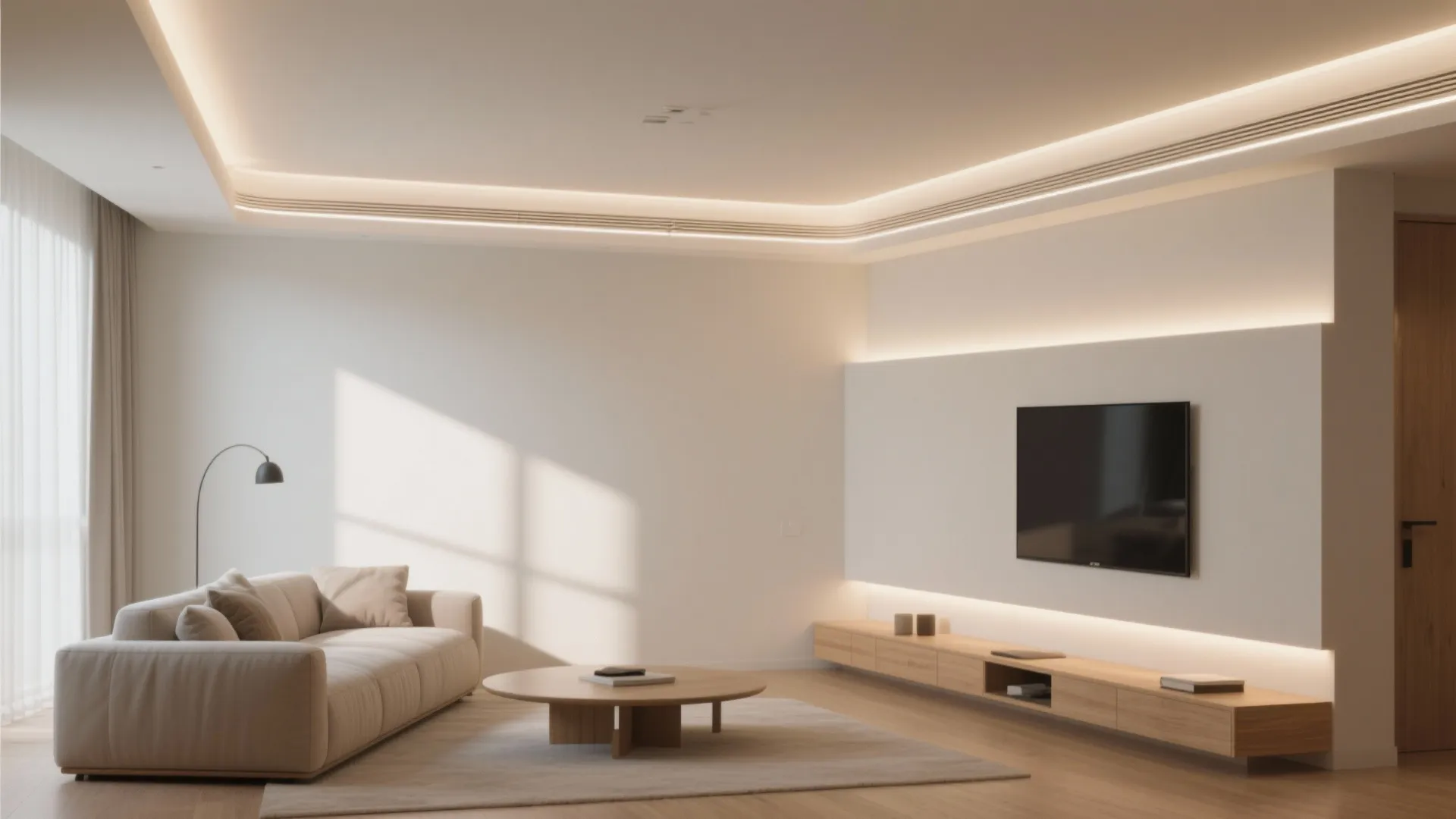 Minimalist Cove Ceiling With Dimmable LEDs