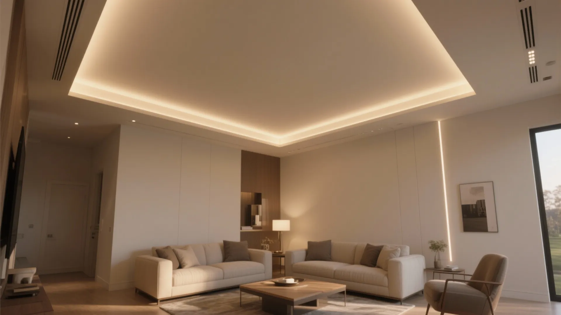 Cove Lighting with a Shallow Perimeter Drop