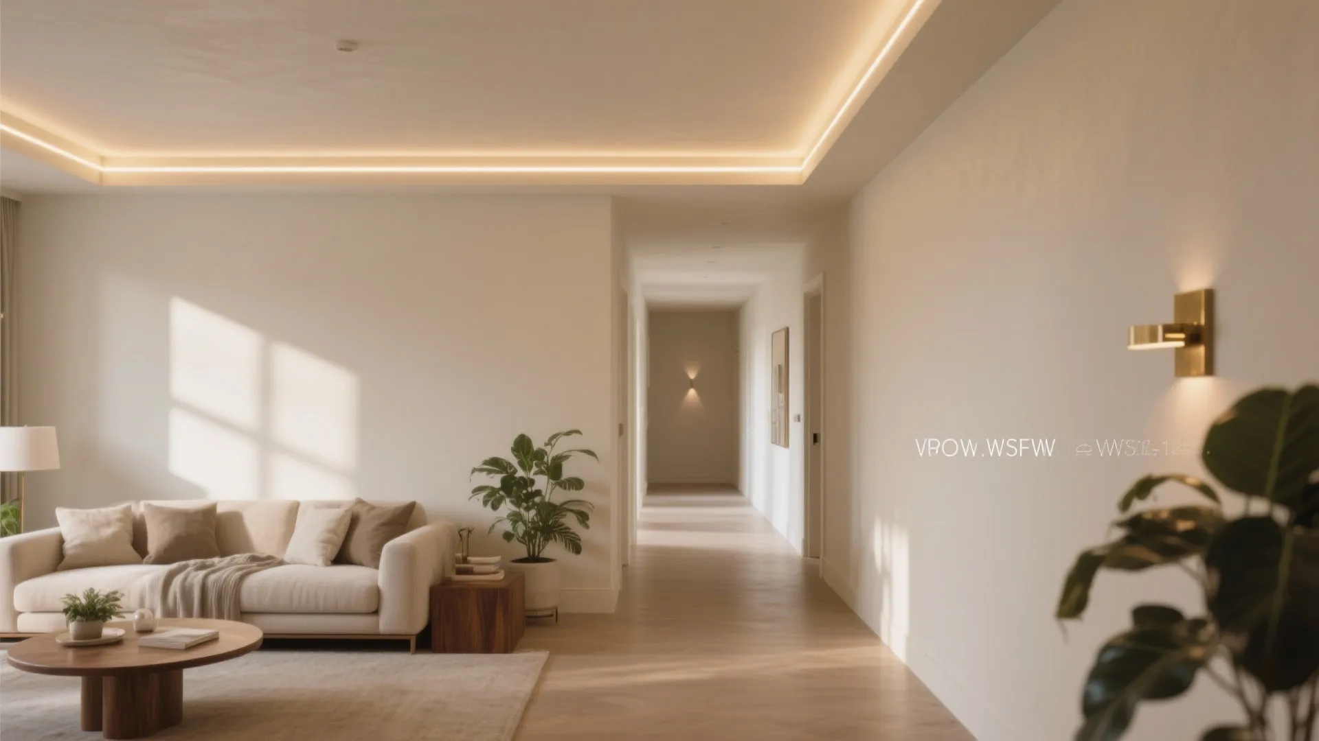 Soft Cove Lighting Around the Perimeter