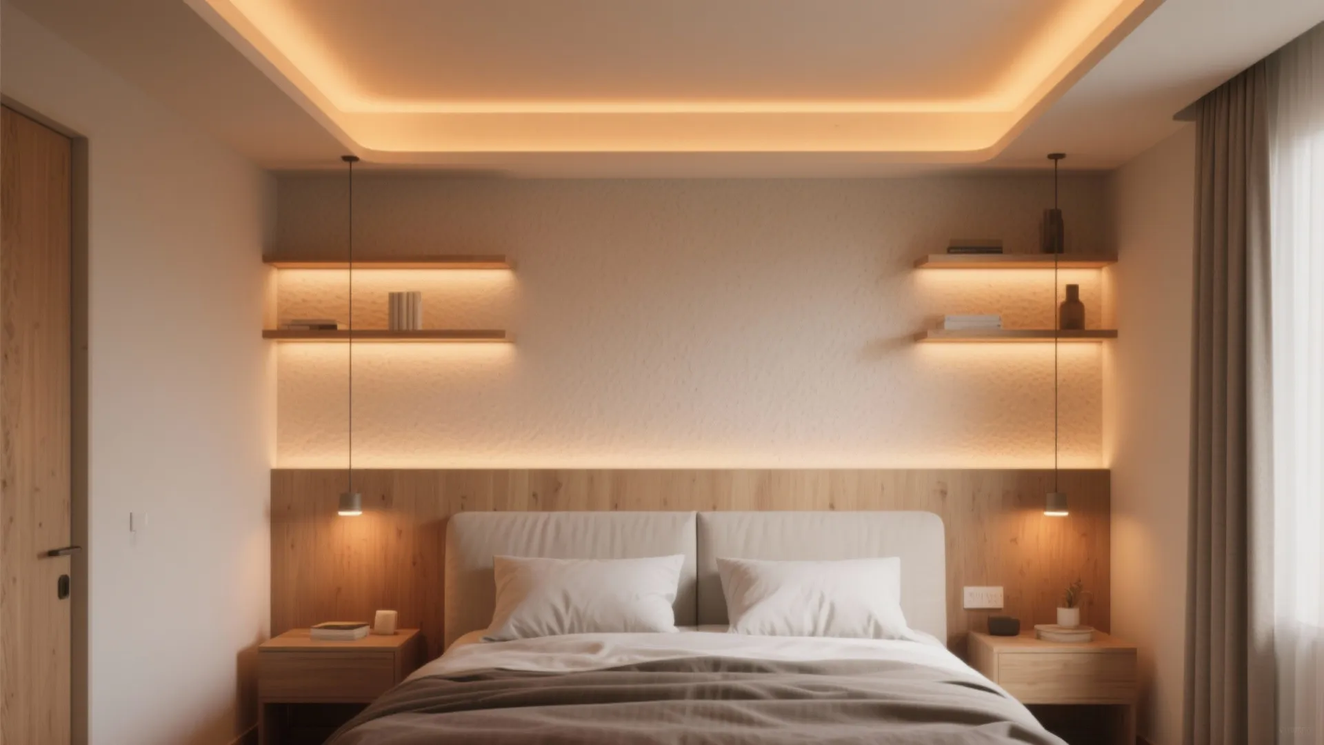 2. Cove lighting to raise perceived height