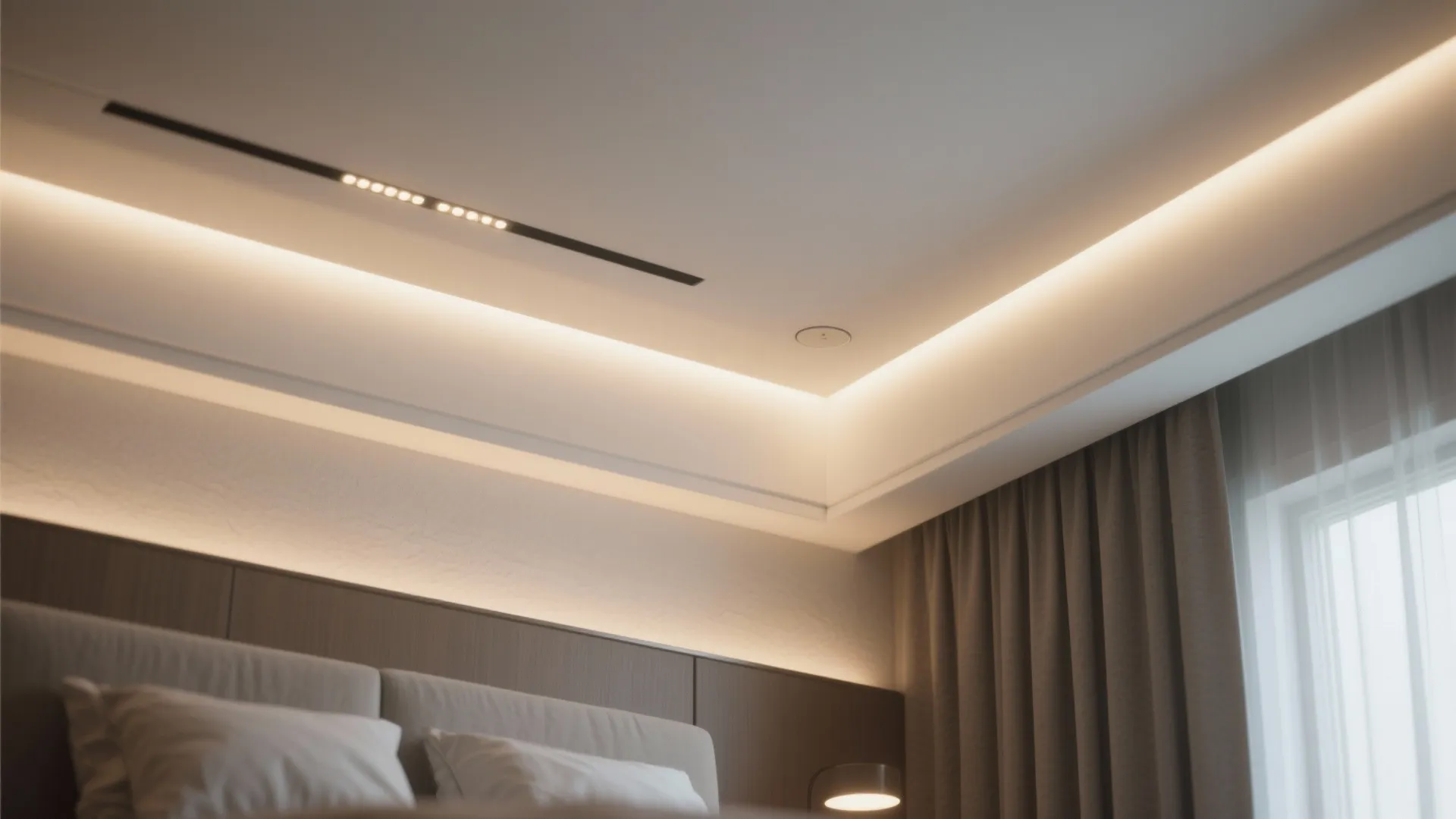 2. Add cove lighting or recessed LED bands