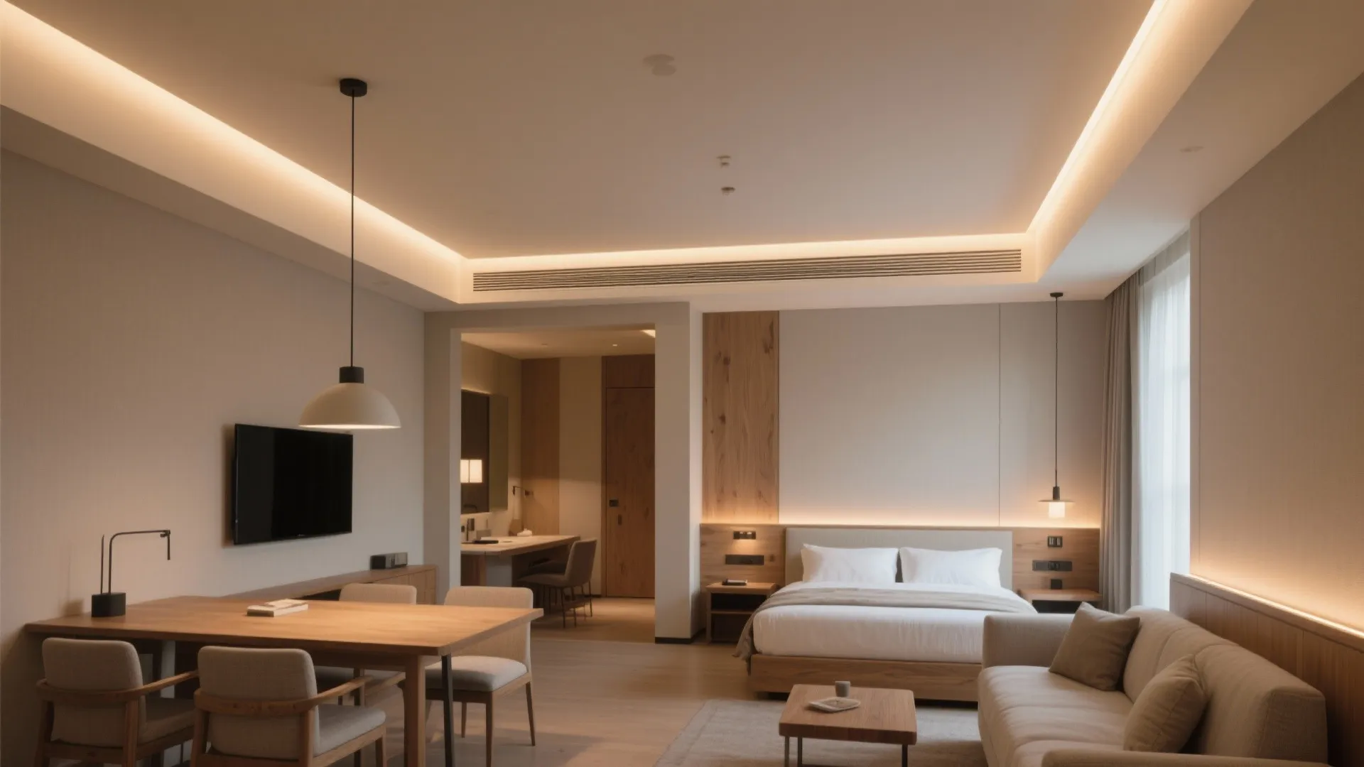 Soft Cove Lighting with Dimmers