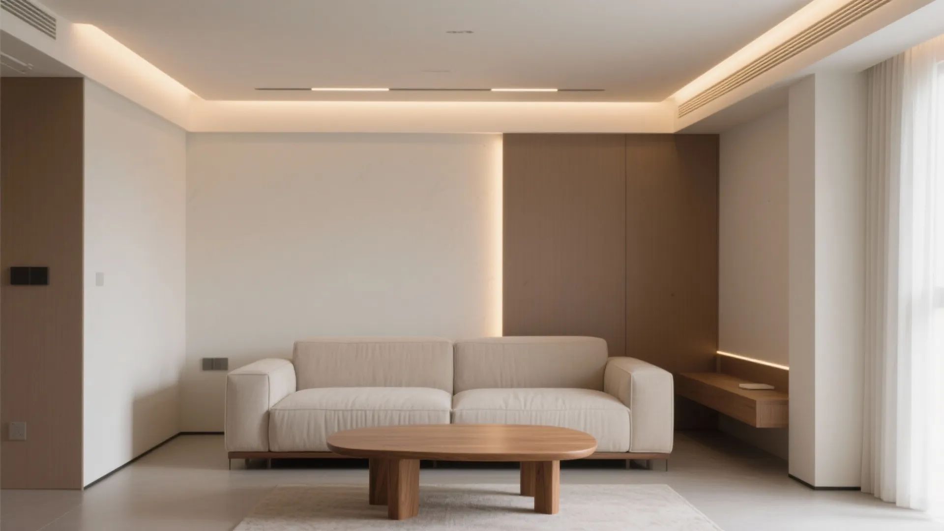 Minimal Cove Lighting for a Calm Hall