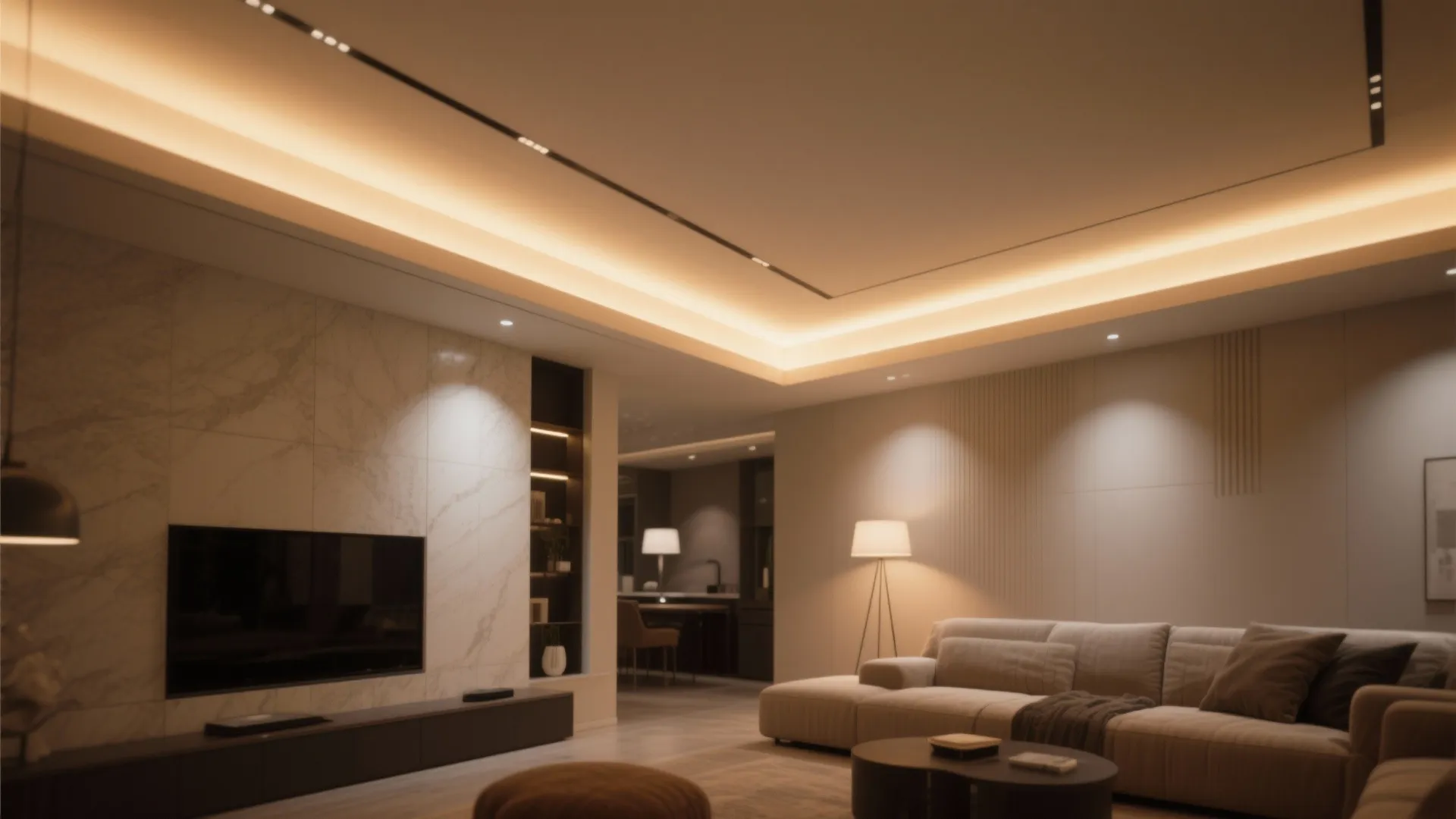 2. Cove Lighting Along the Longer Side