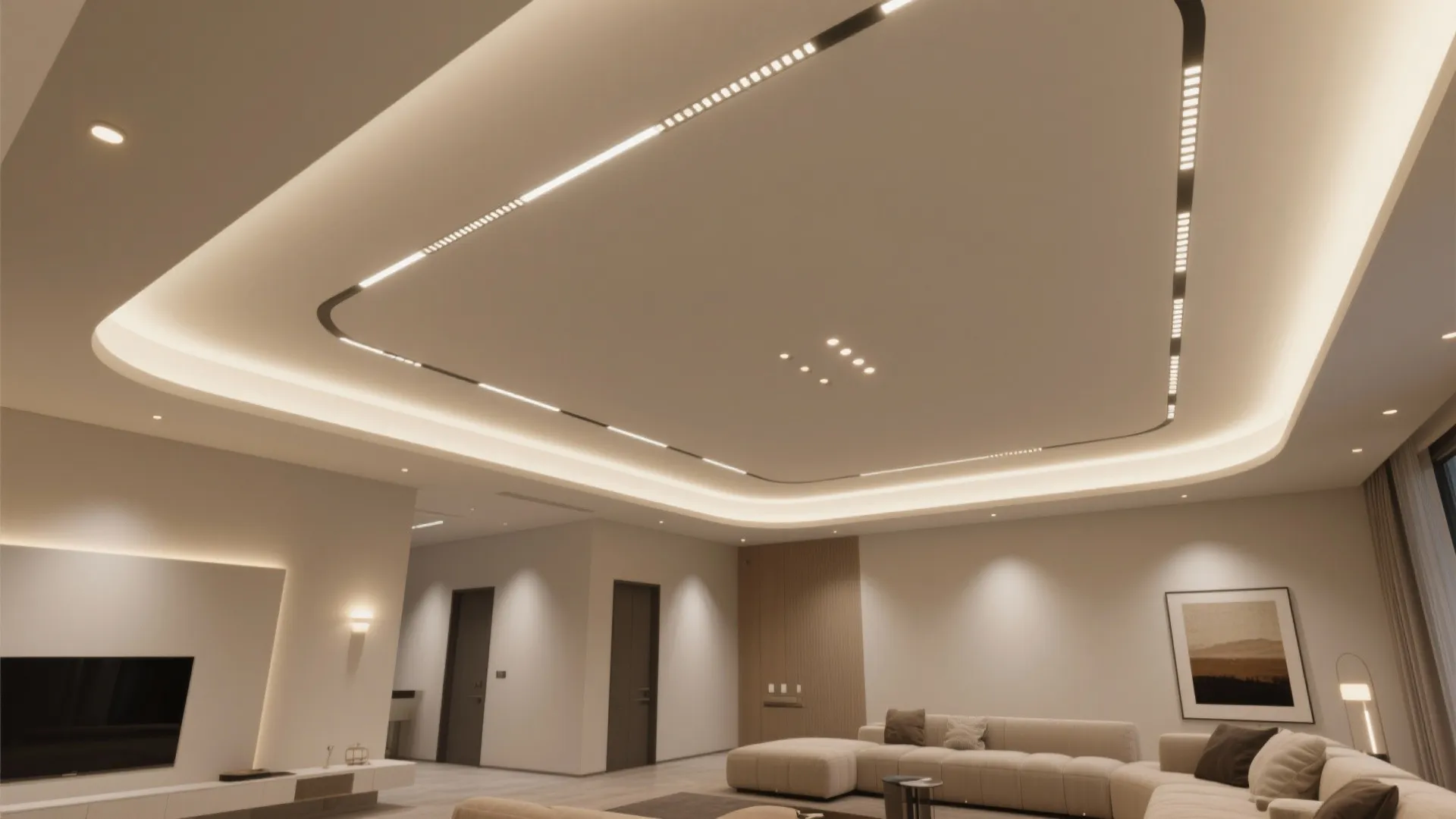 Layered Cove Lighting to Guide Circulation