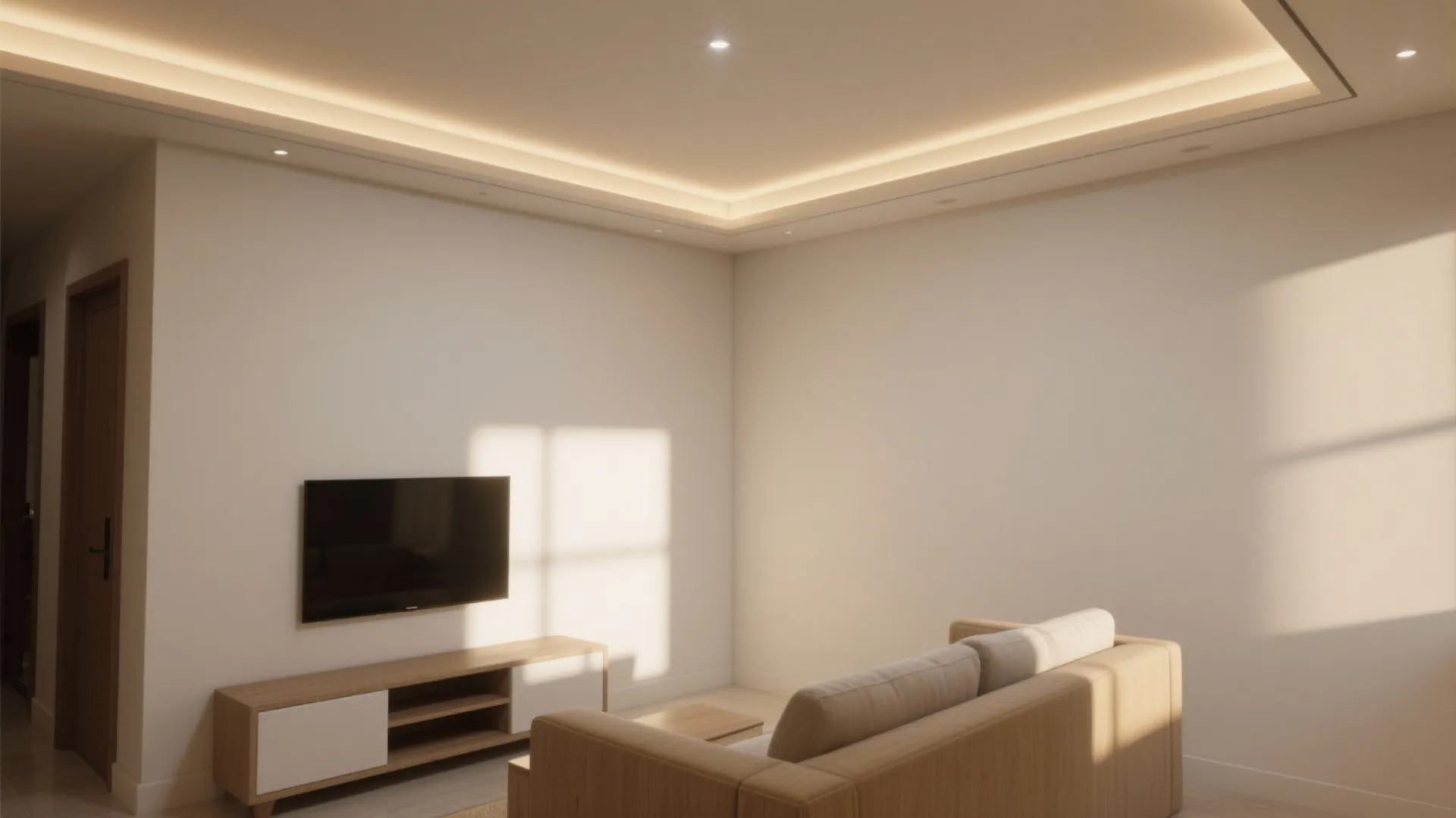 Minimal Cove Lines for a Calm Living Room