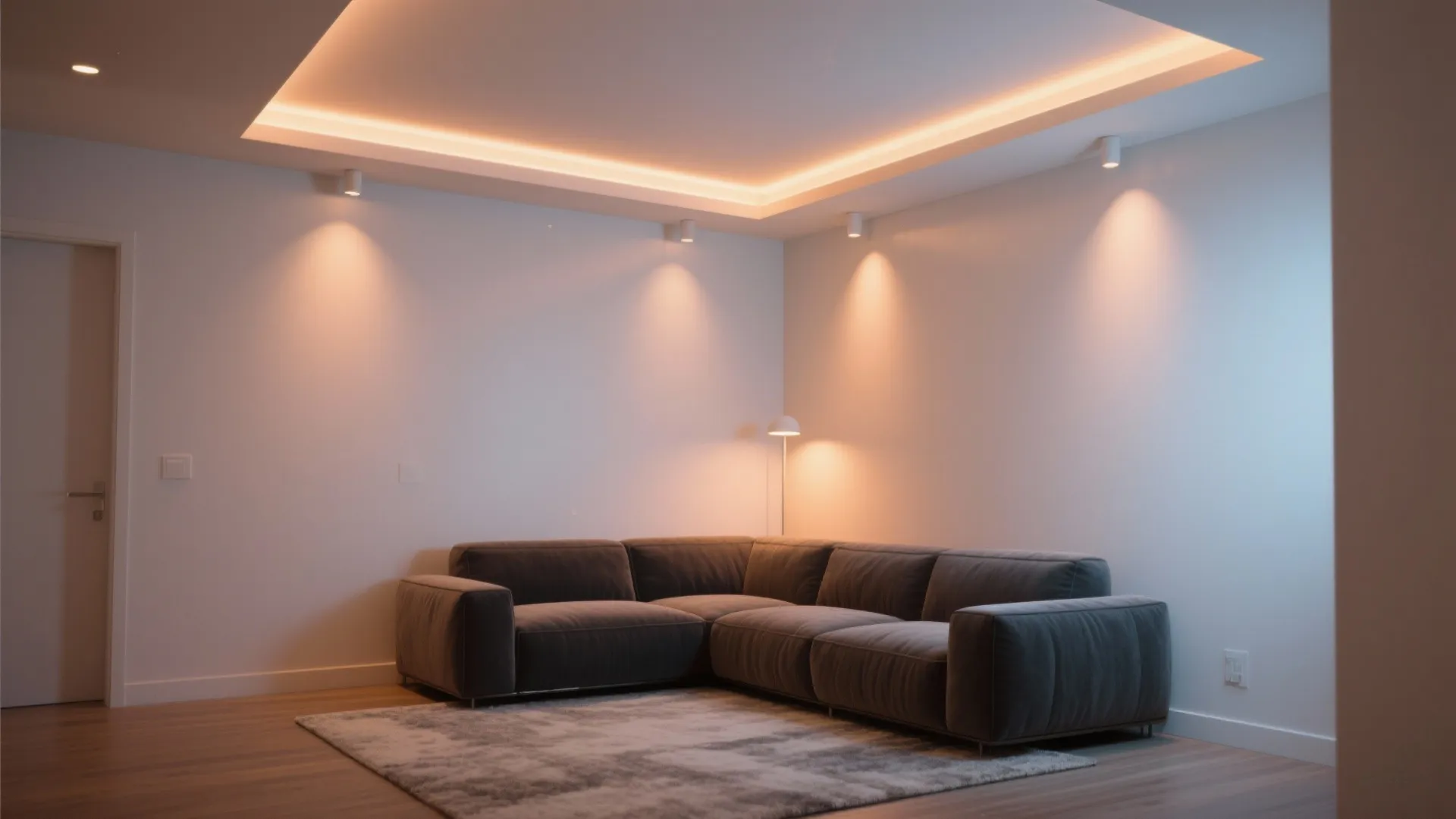 Minimalist Cove Ceiling With Layered Lighting