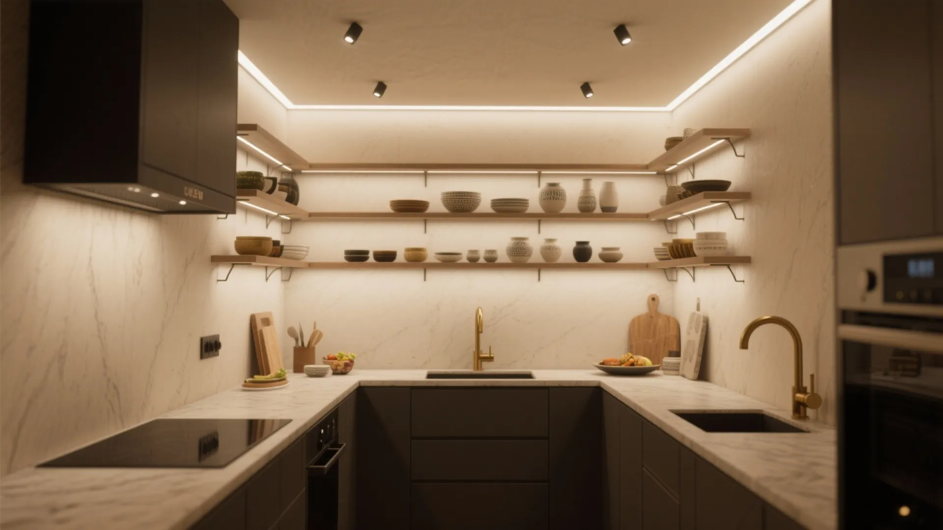 Perimeter cove with micro-spot accents