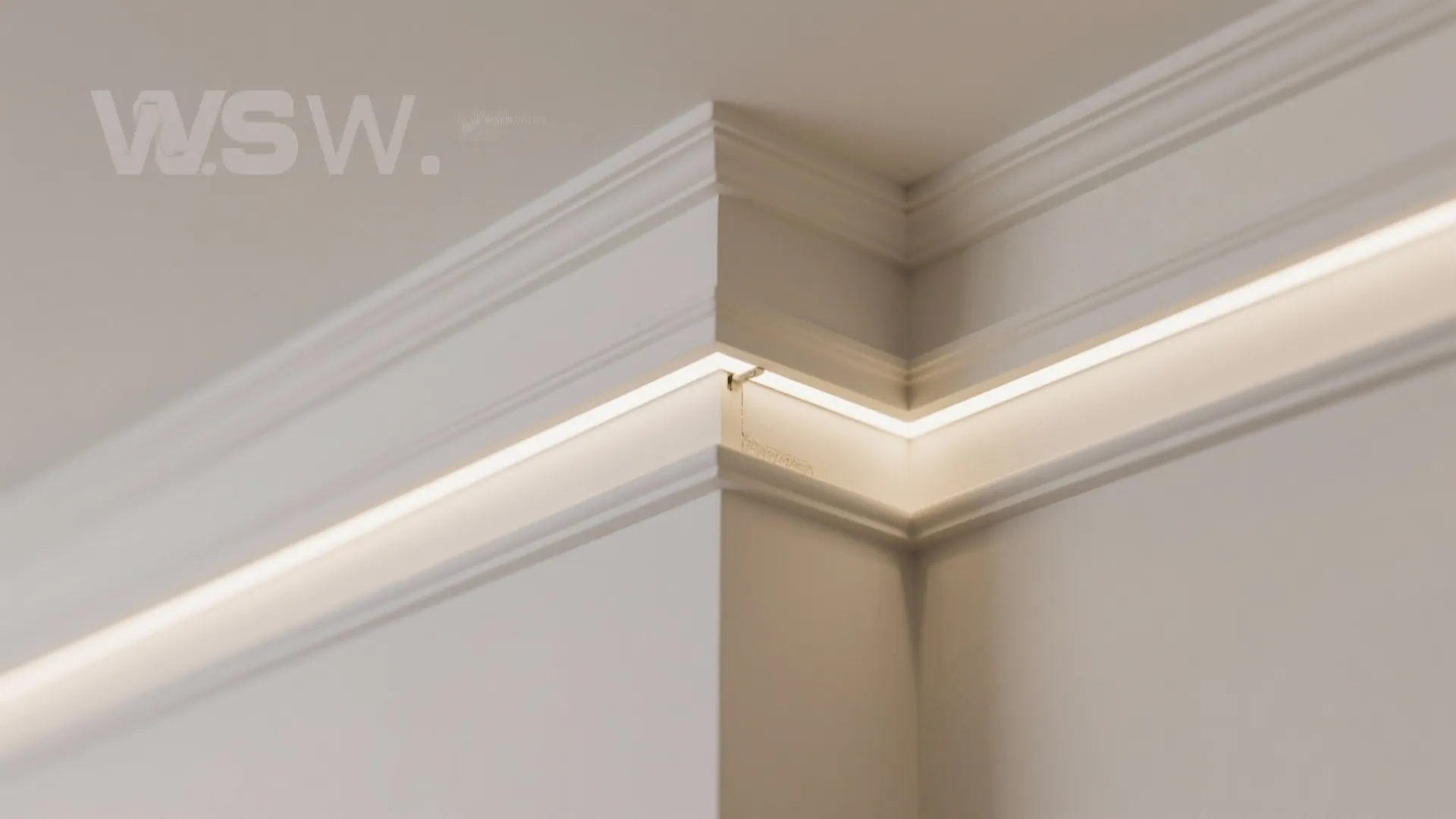 5) Shallow crown with indirect LED cove effect