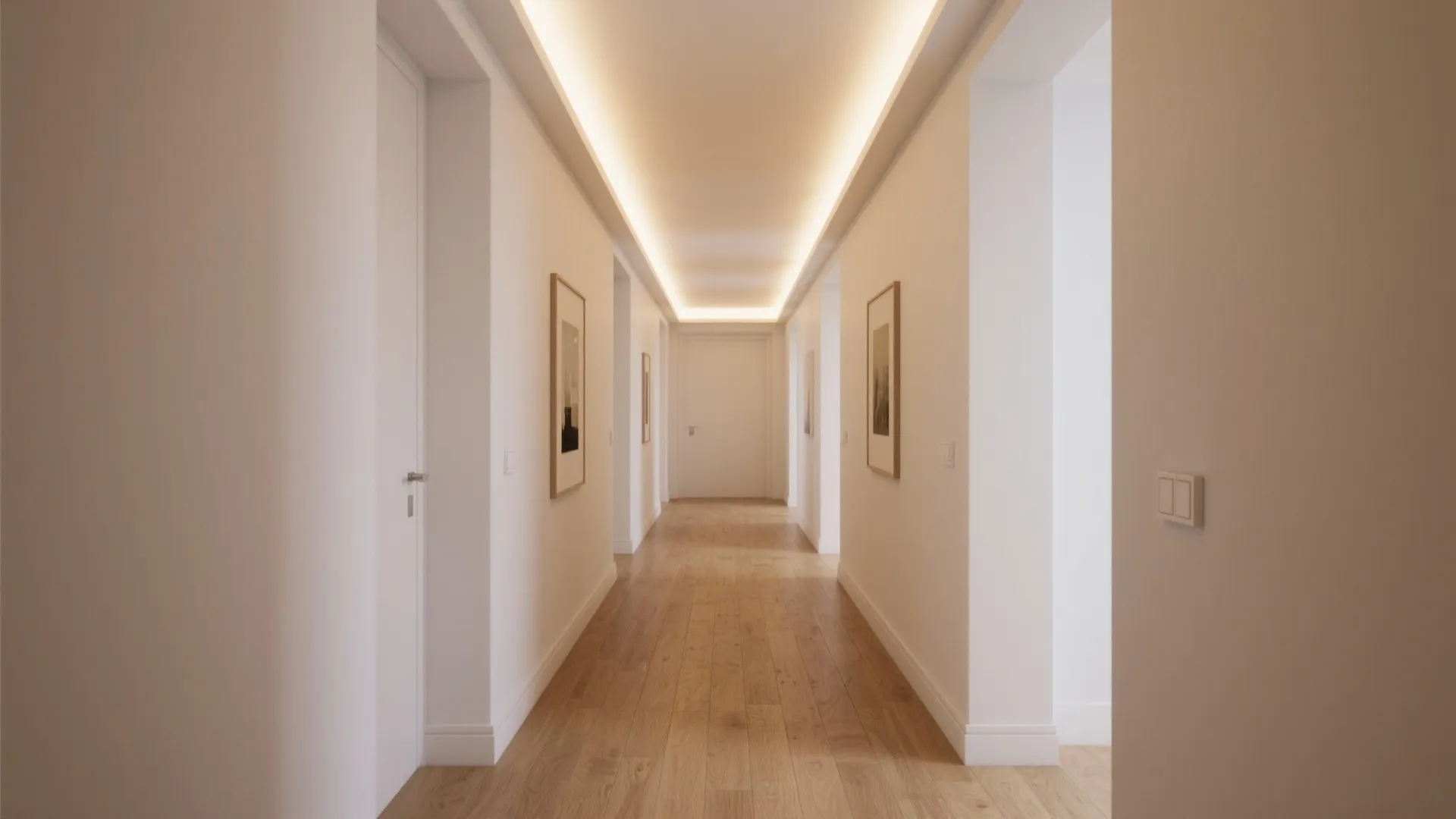 Minimalist Cove Lighting for Narrow Halls