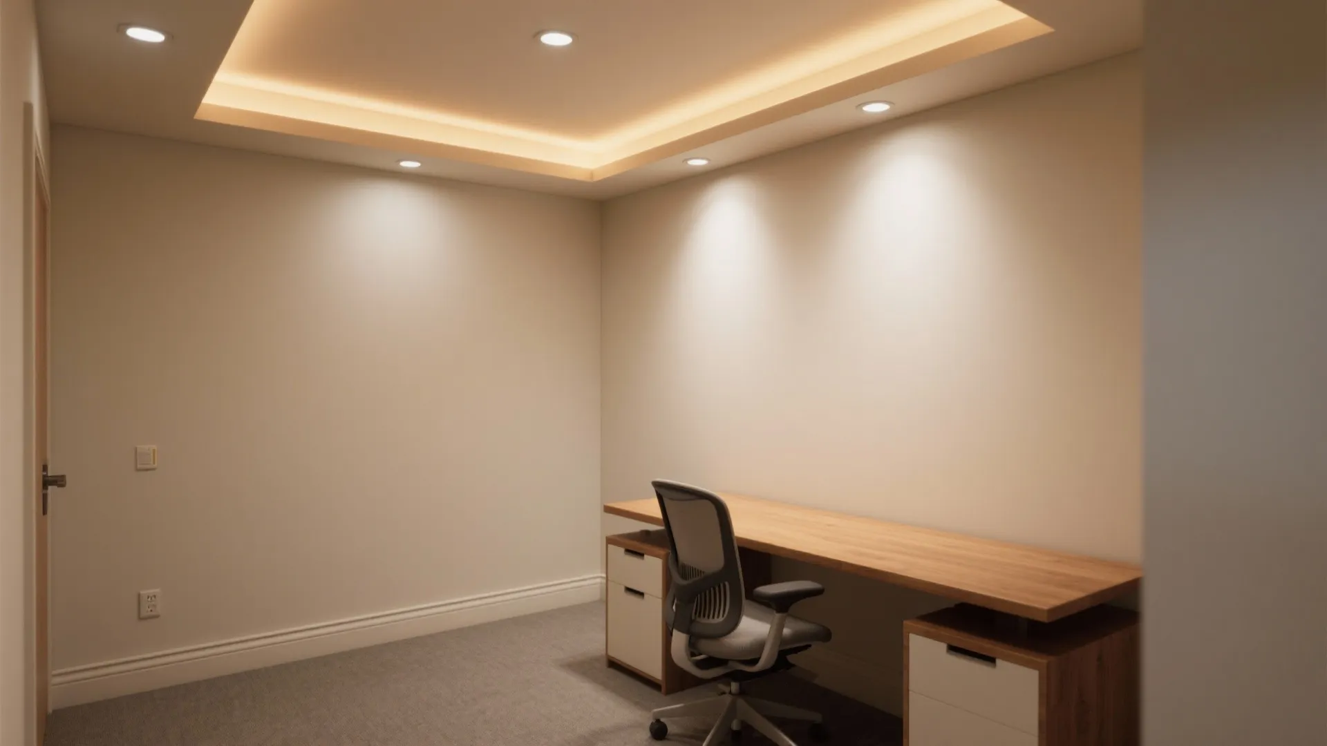 5. Cove or Perimeter LED + Task Downlights — Depth and Comfort