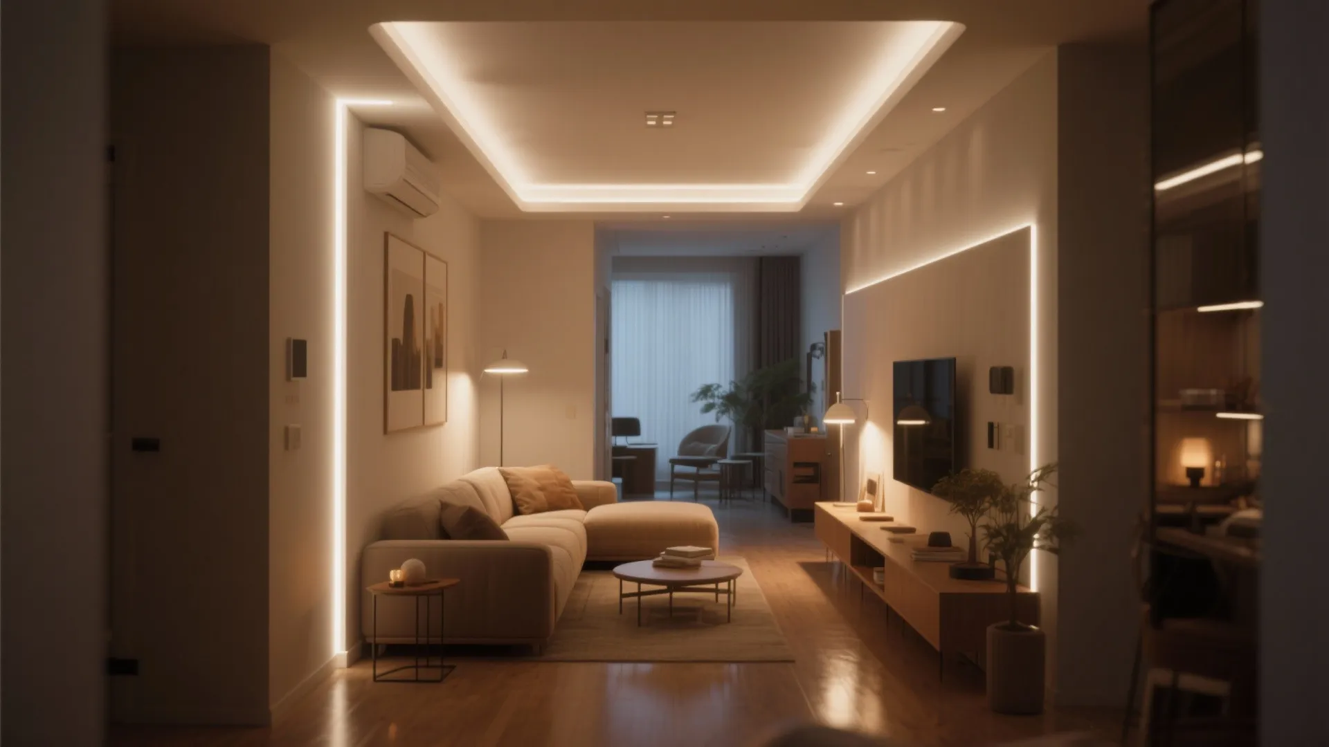 2. Cove and perimeter LED strips