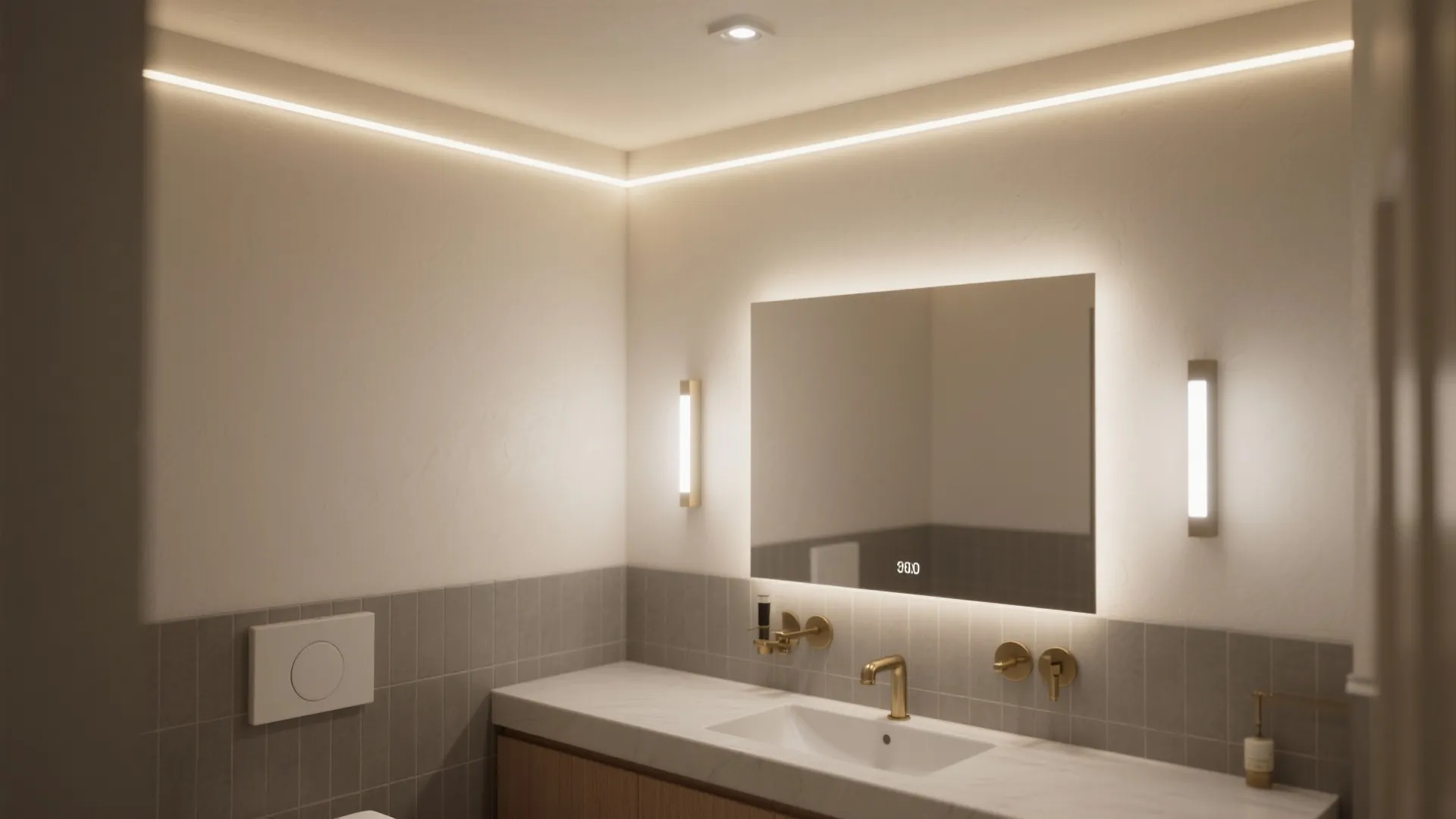 LED cove with slim downlights
