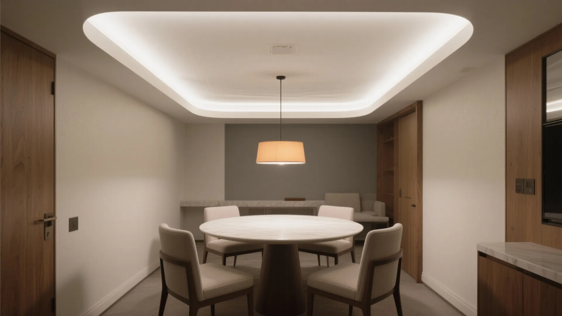 Layered Cove POP Ceiling for Soft, Even Light