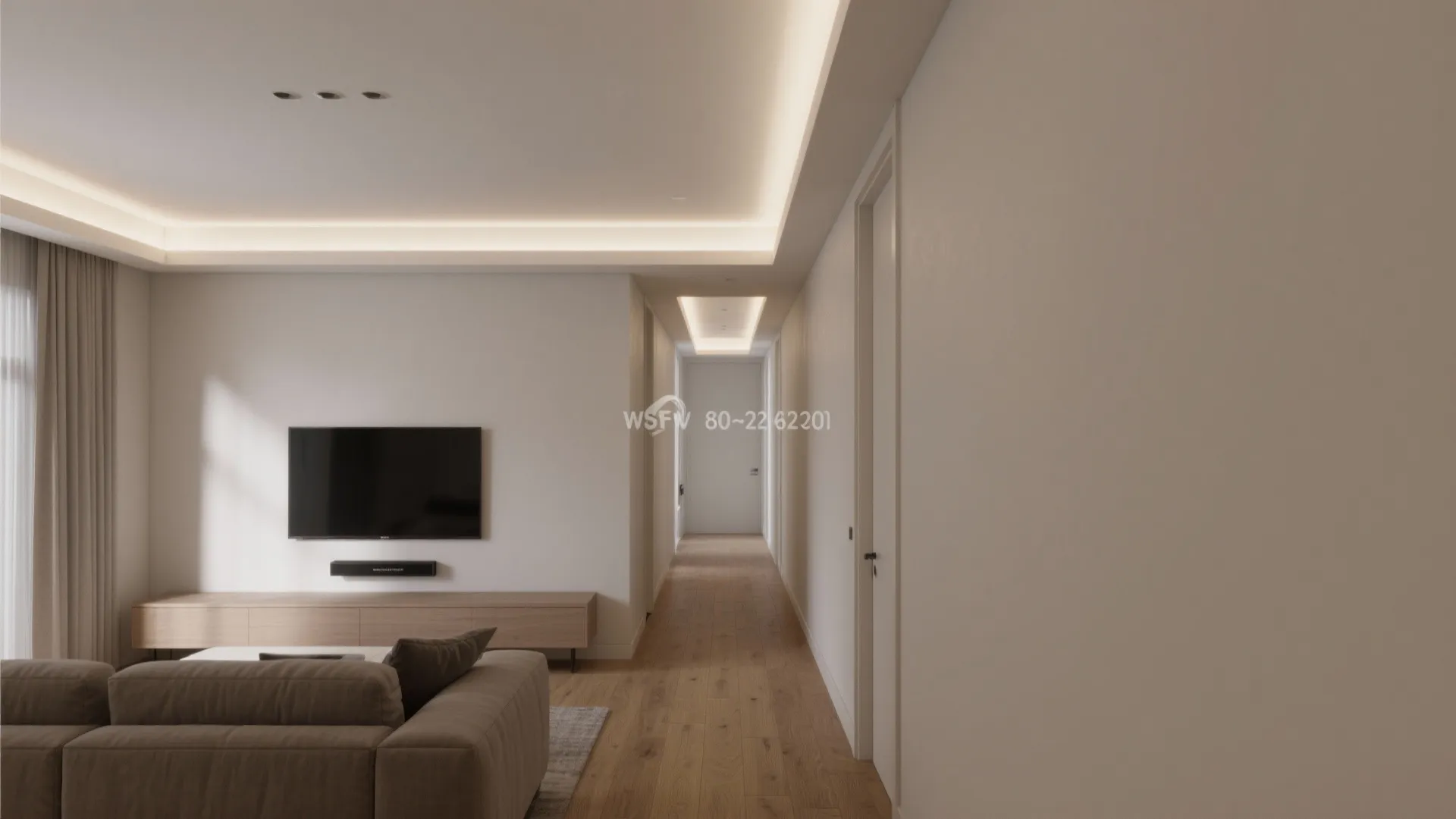 Recessed Cove POP Ceiling with Hidden LED Layers
