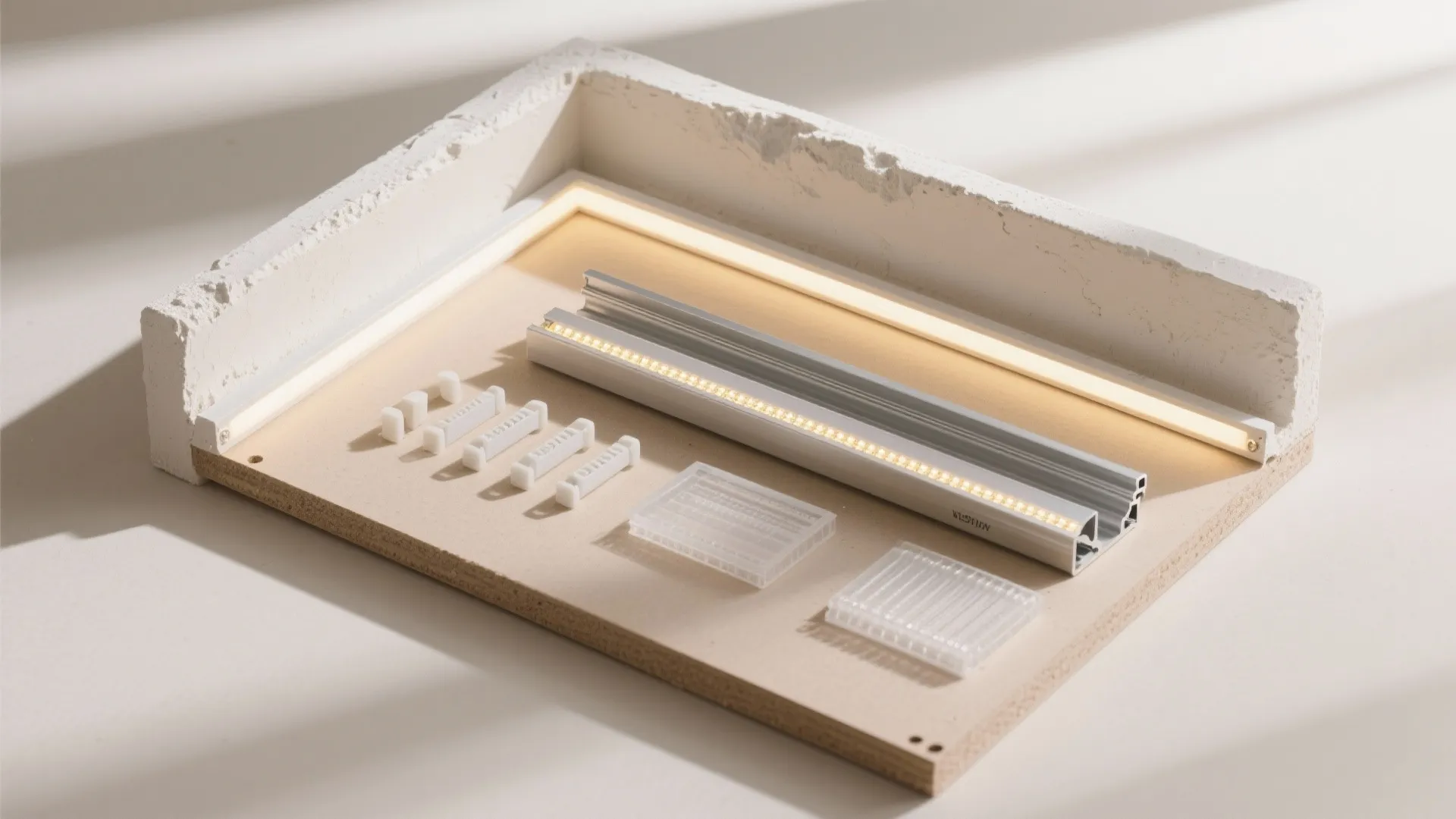 Light Grooves and Acoustic Plaster for Calm