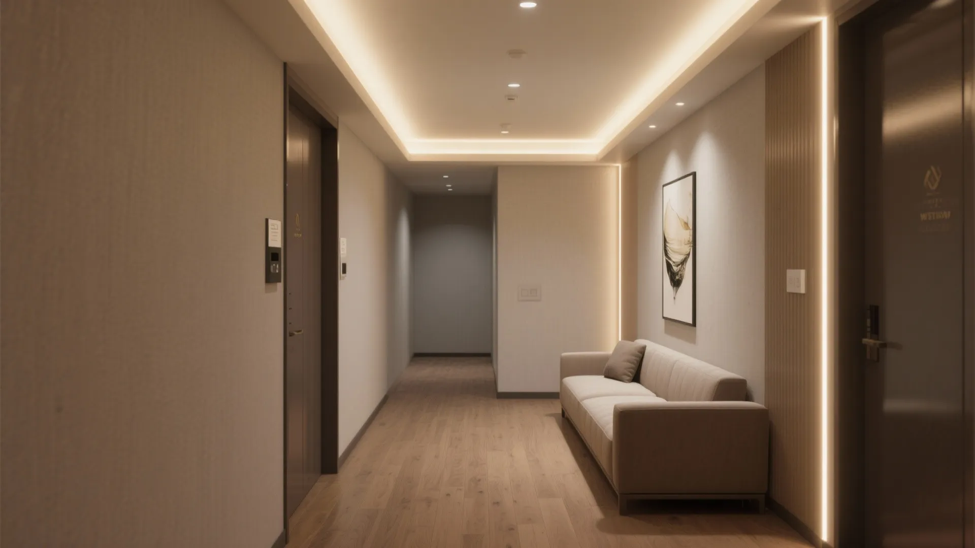 Soft cove lighting + recessed plane