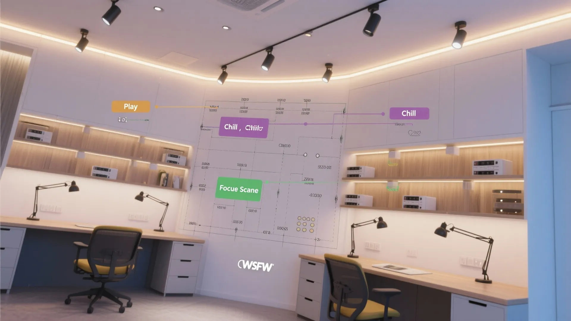 Ceiling Cove + Task Spotlight Layering