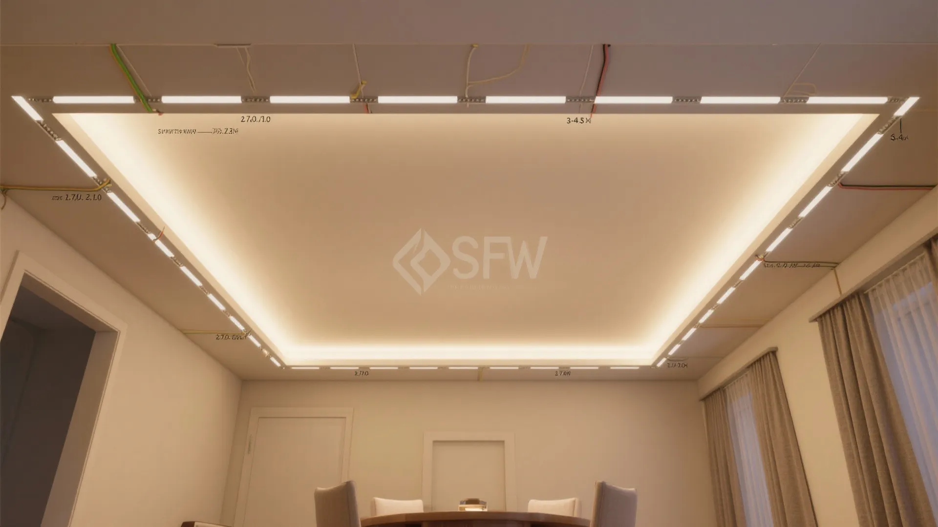 1) Slim Cove Lighting With a Soft Perimeter Glow