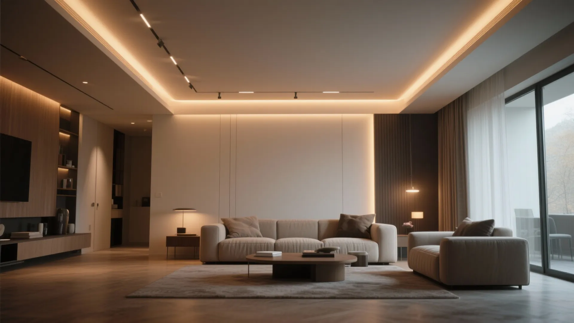 3. Cove-integrated Wall Washing in Living Areas