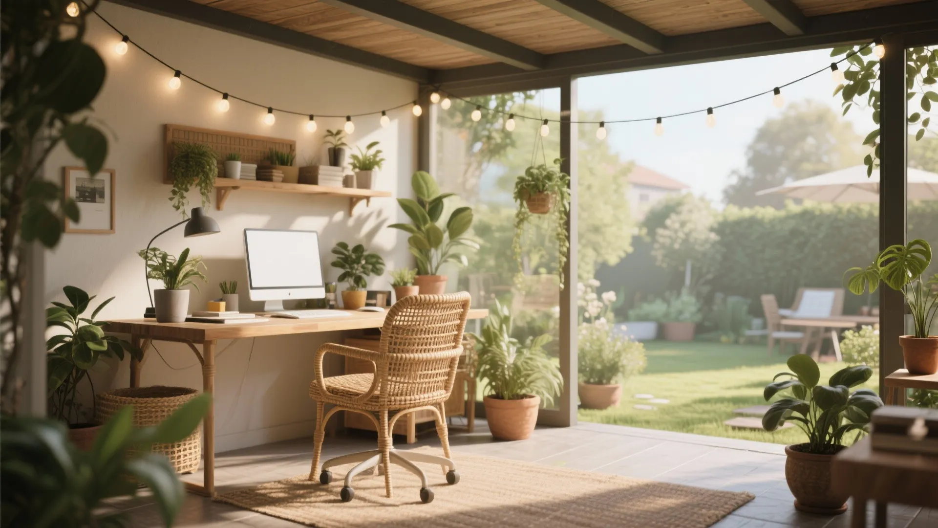 7. Covered Patio Desk Zone