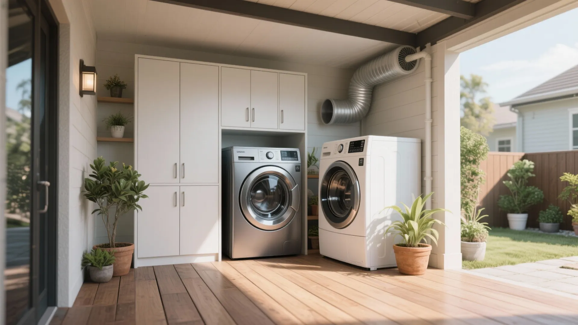 1. Covered Patio Laundry Nook