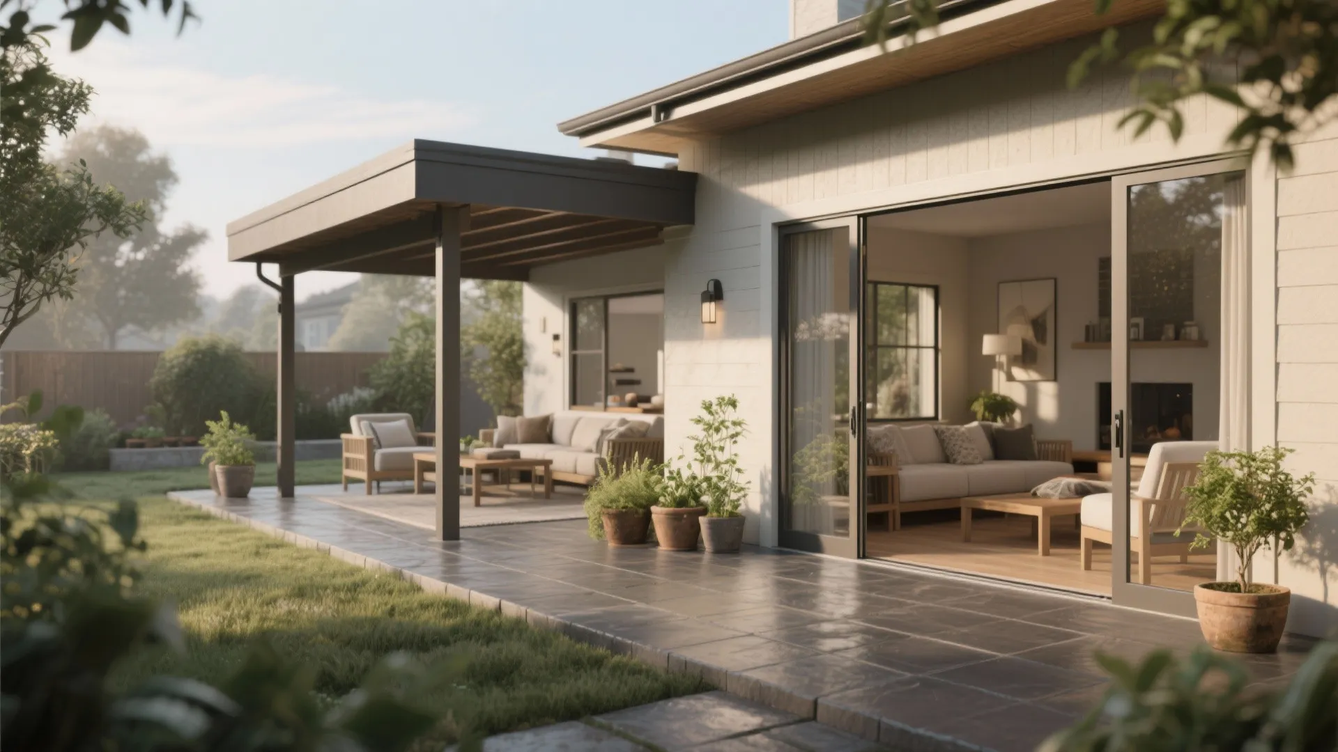 Covered Outdoor Transition for Indoor-Outdoor Living