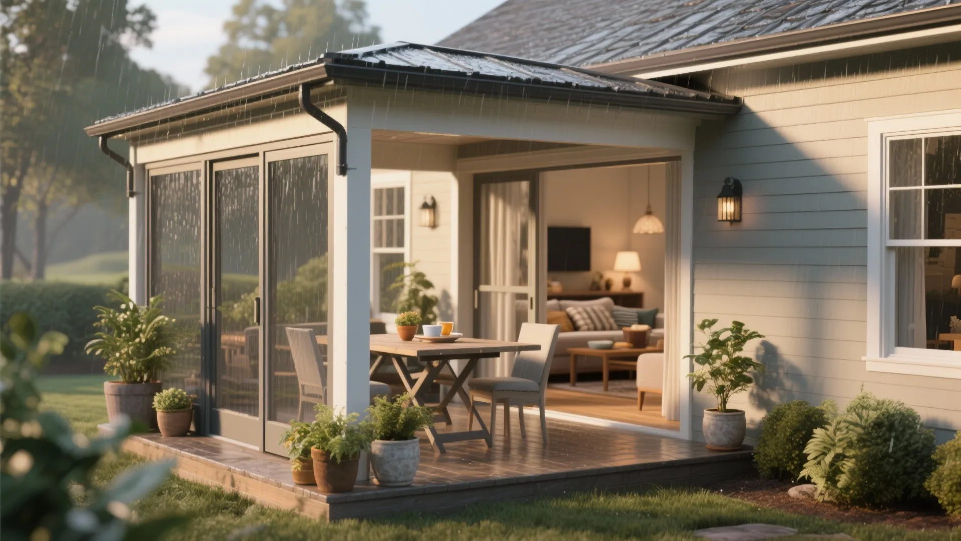 5. Outdoor Connection with a Small Covered Porch