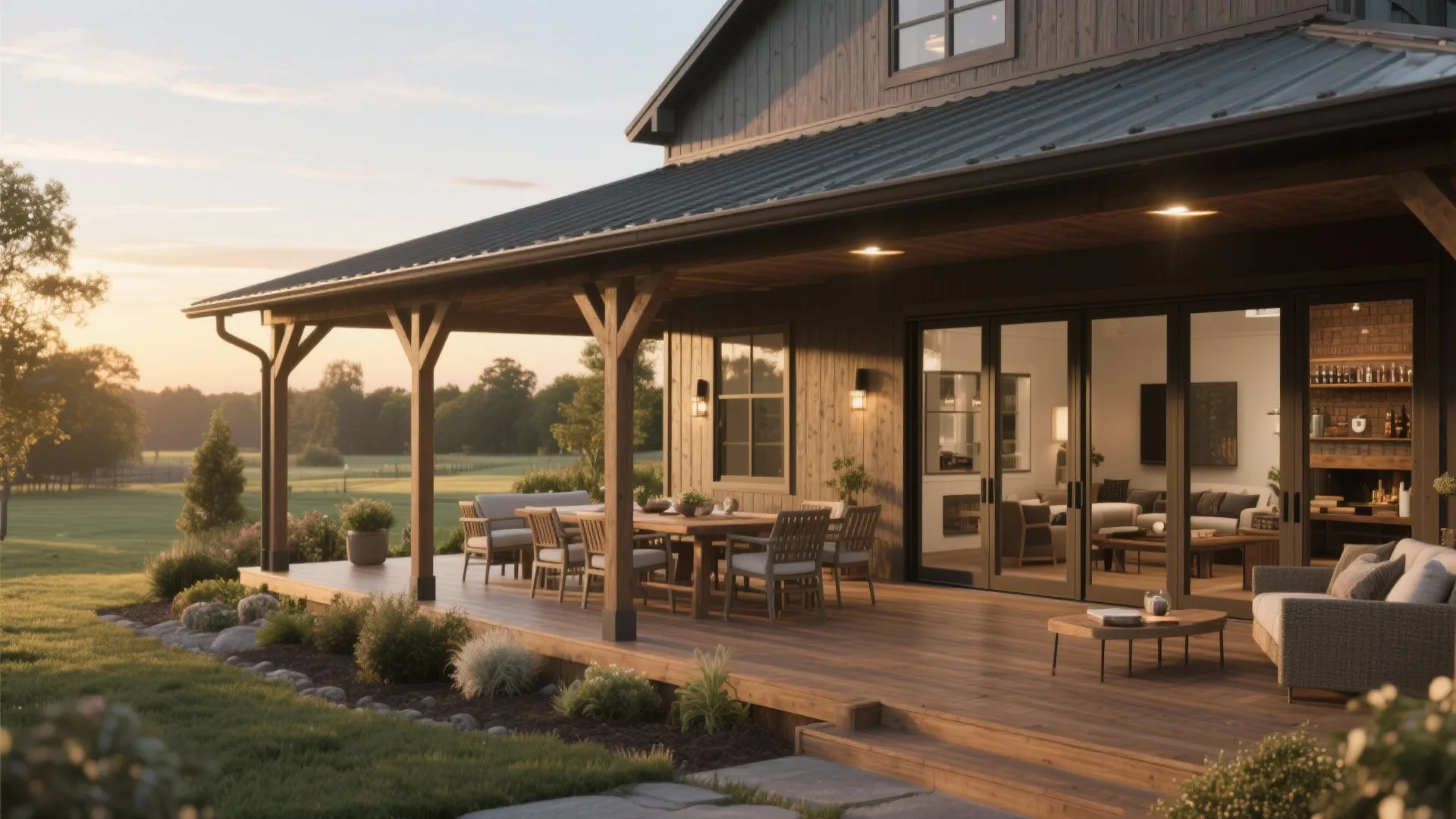 5. Covered porch and outdoor living integrated into floor plan
