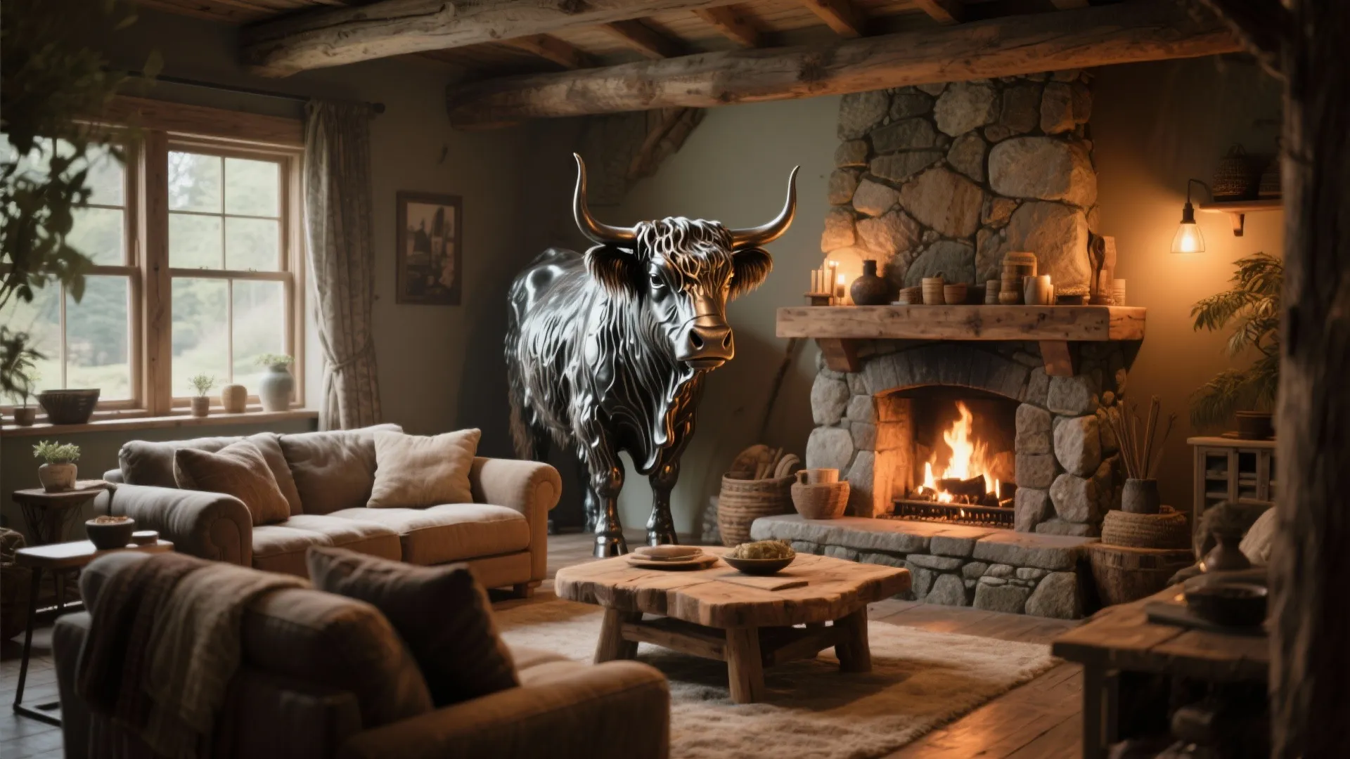 10. Statement Highland Cow Sculpture