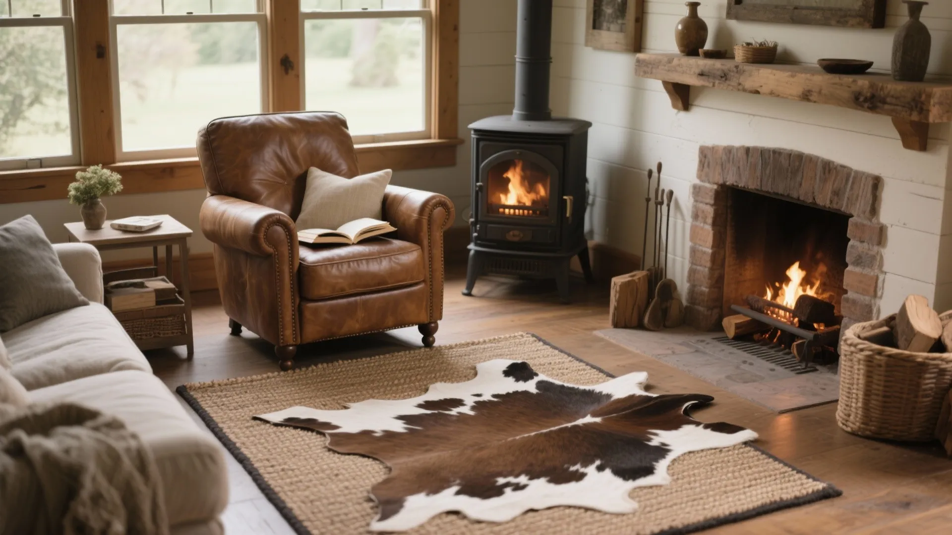 6. Cowhide Accent Rug