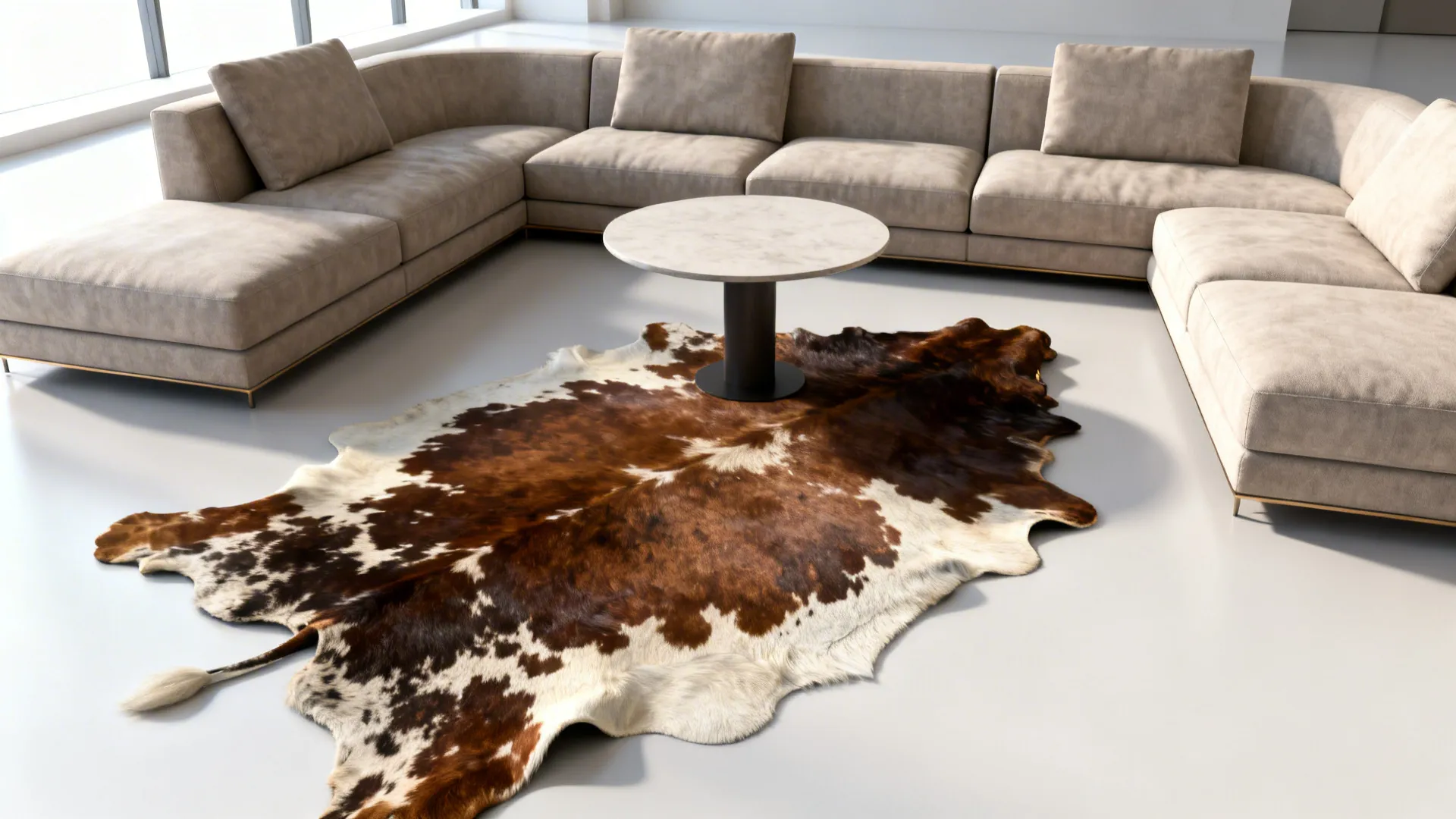 2. Center it under a small coffee table