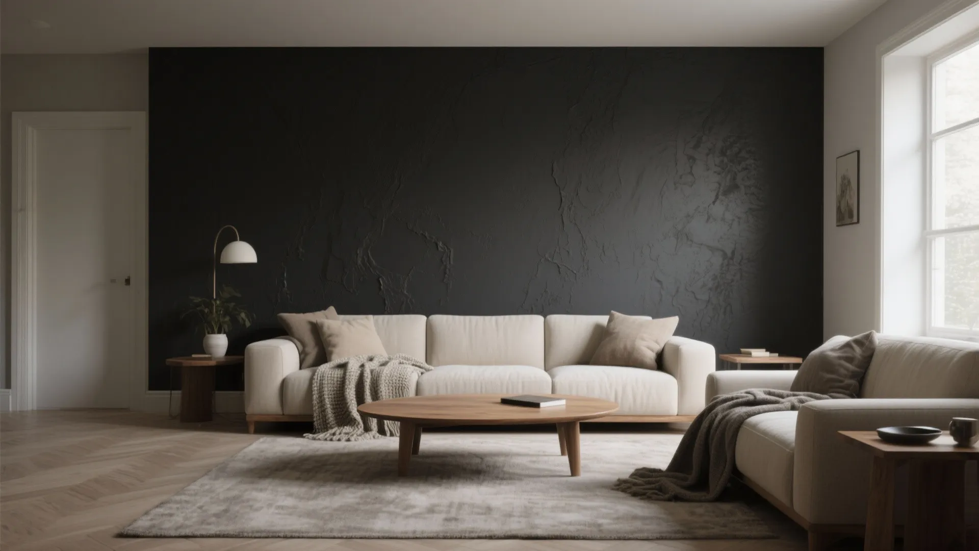 2. Make interiors cozy with a dark accent wall