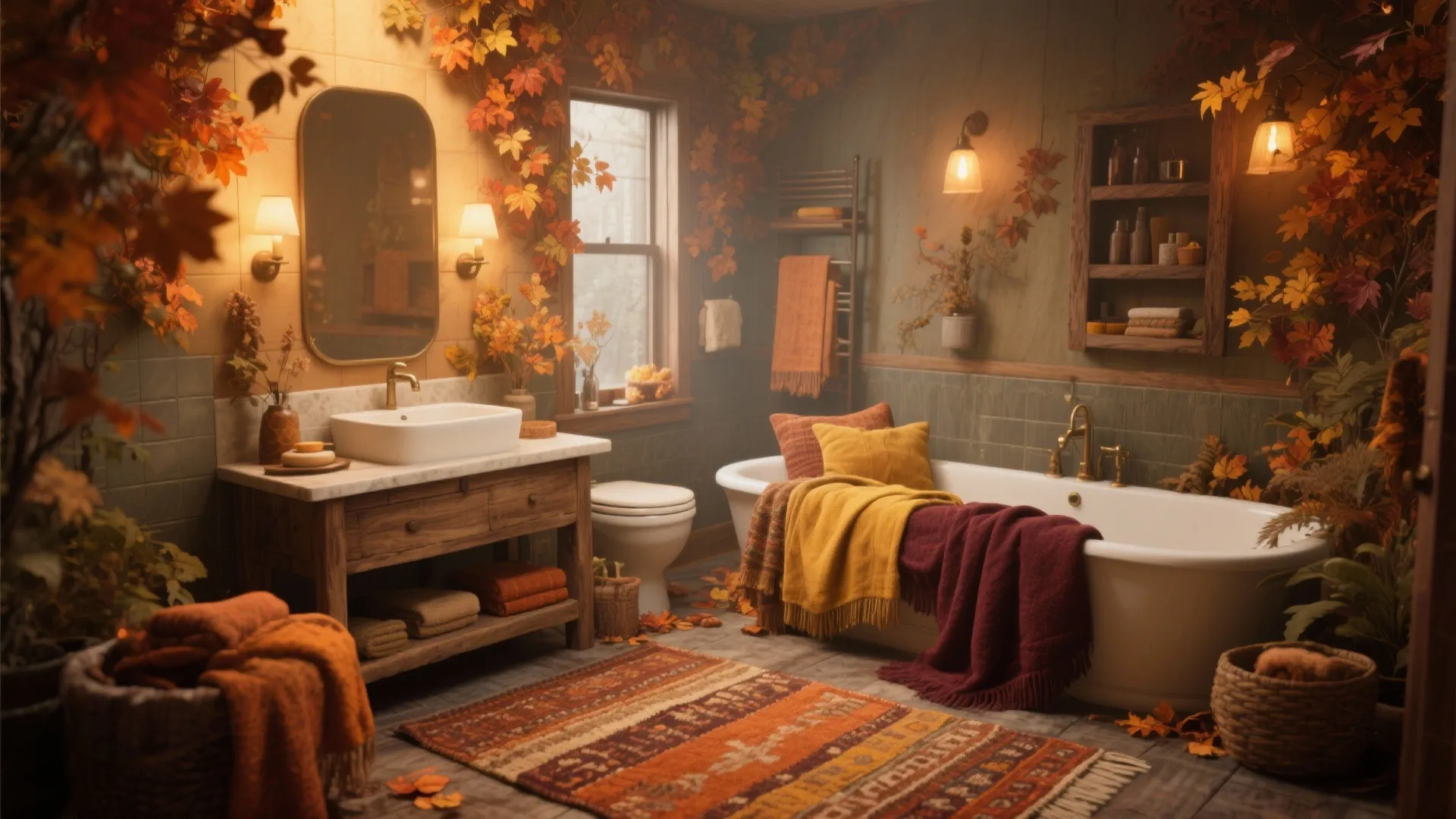 5 Cozy Fall Bathroom Decor Ideas to Try: Transform your bathroom into a warm, inviting retreat this autumn with these creative and budget-friendly tips.