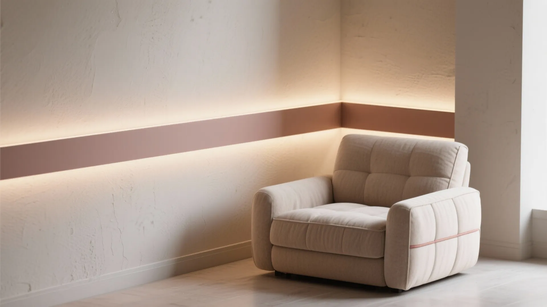 2. Bold horizontal band for a cozy sitting nook