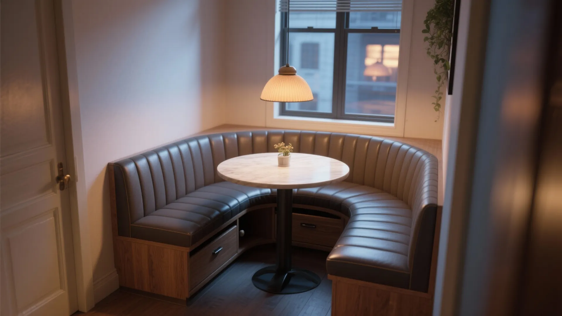 2. Build a cozy banquette instead of chase chairs