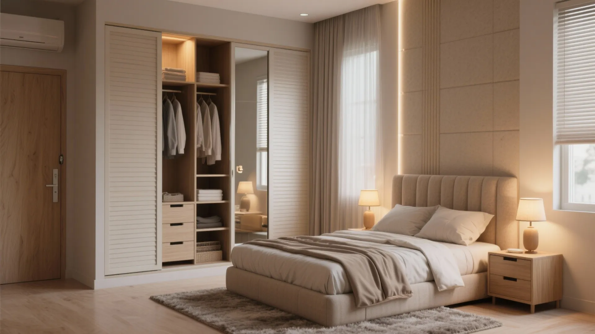 Quiet, Cozy Bedrooms with Smart Wardrobes