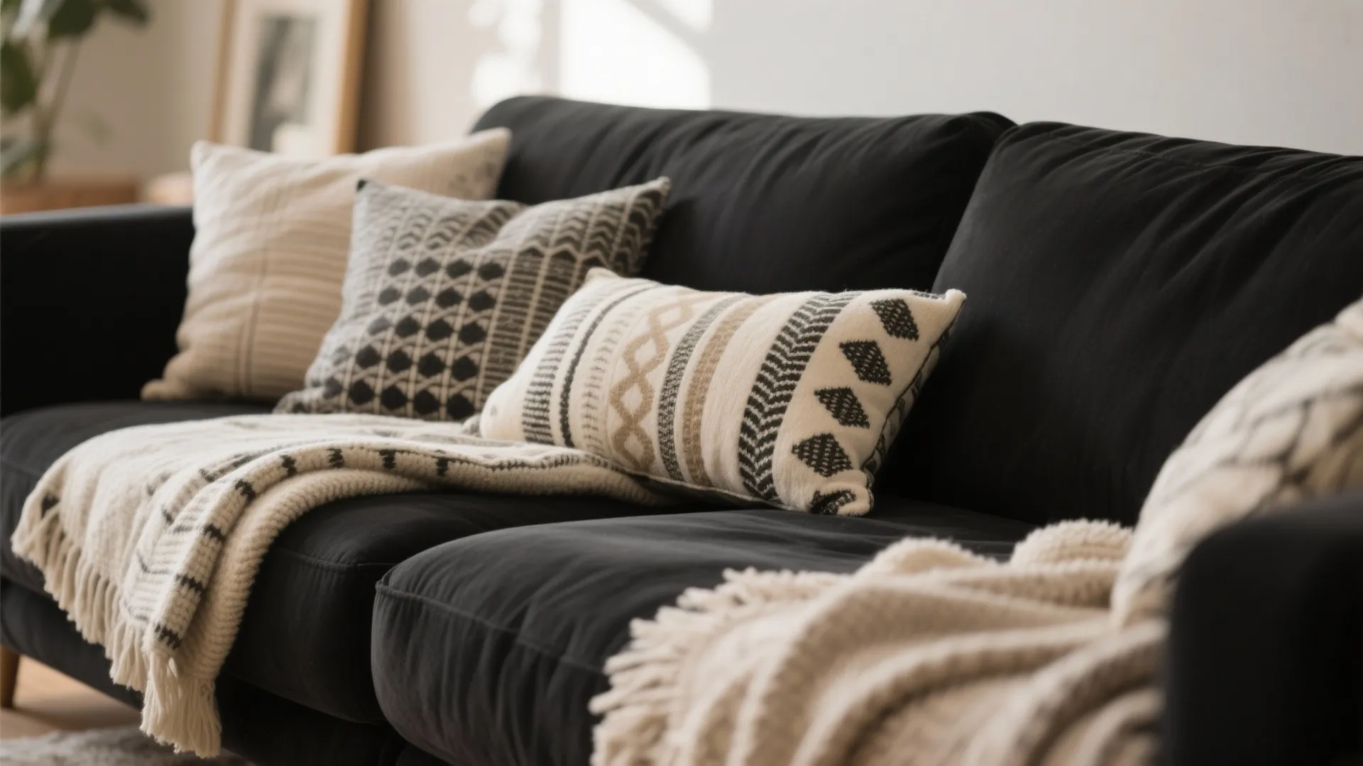 7. Cozy Layers with Throws and Cushions