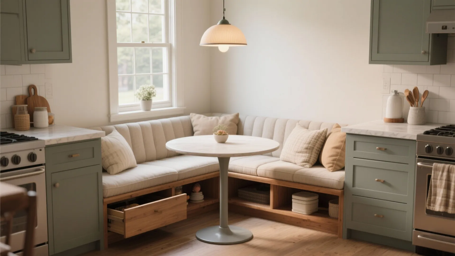 5. Cozy Breakfast Nook with Built-In Bench Seating