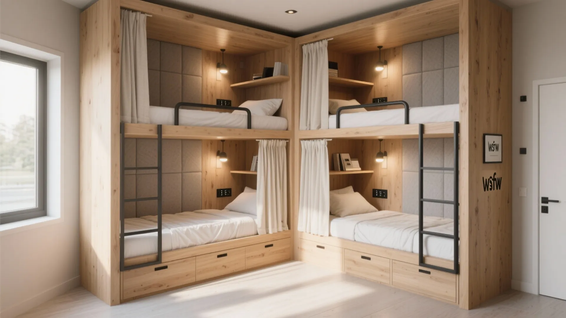 Cozy Bunk Niches with Privacy Layers