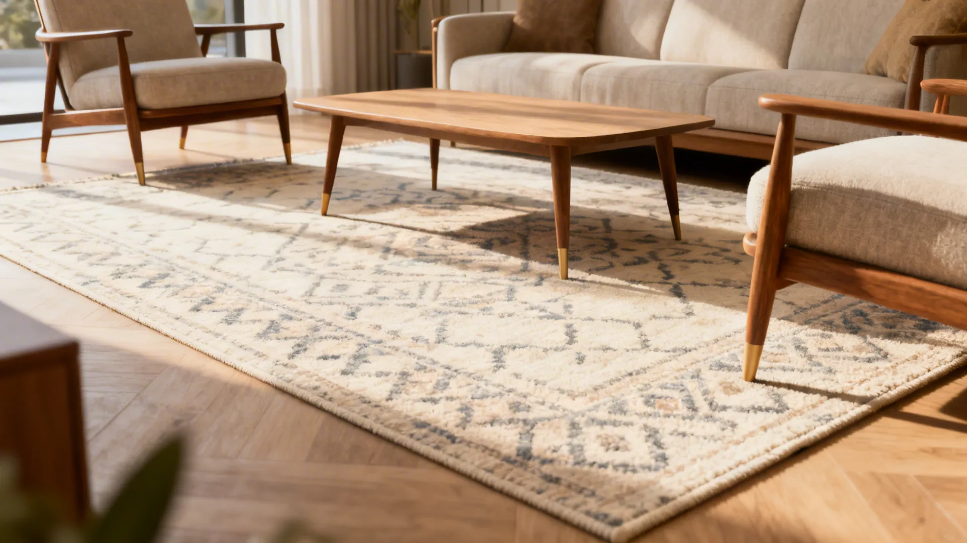 1. The Cozy Conversation Rug (Fits under front sofa legs)