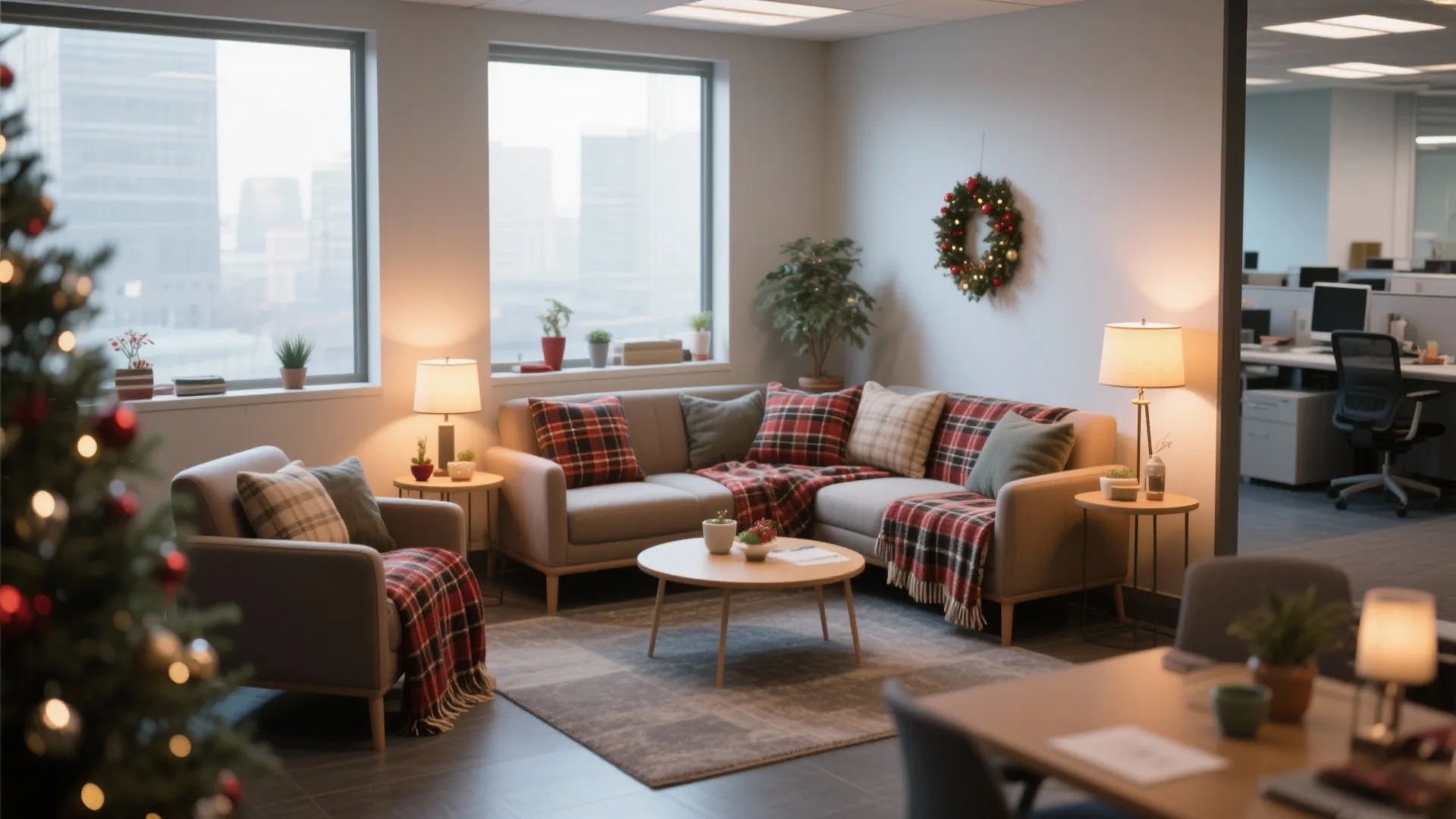 4. Cozy Corner with Throws