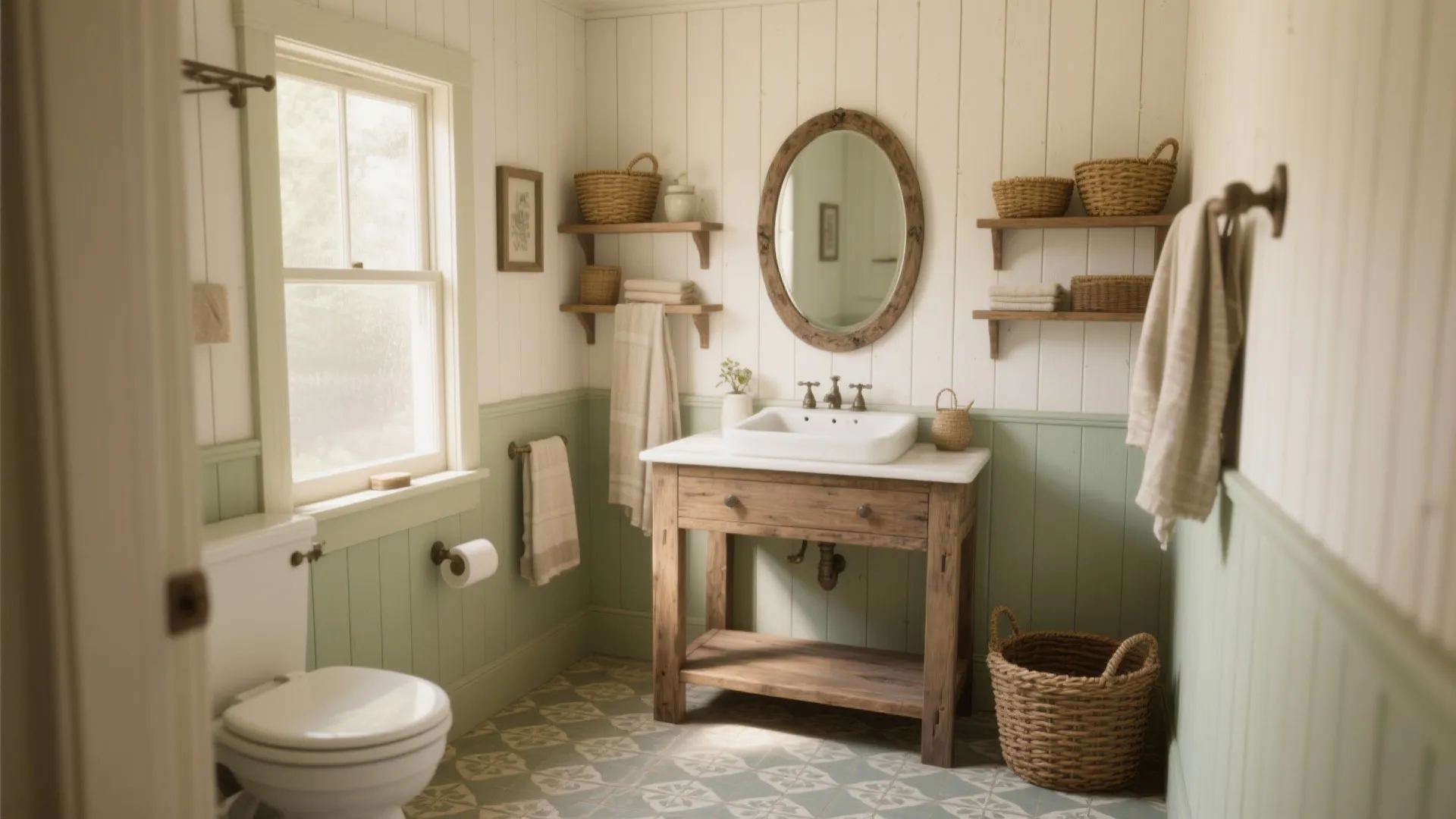 5 Country Style Bathroom Ideas: Cozy, practical country style bathroom decorating ideas I’ve used in small homes and rentals