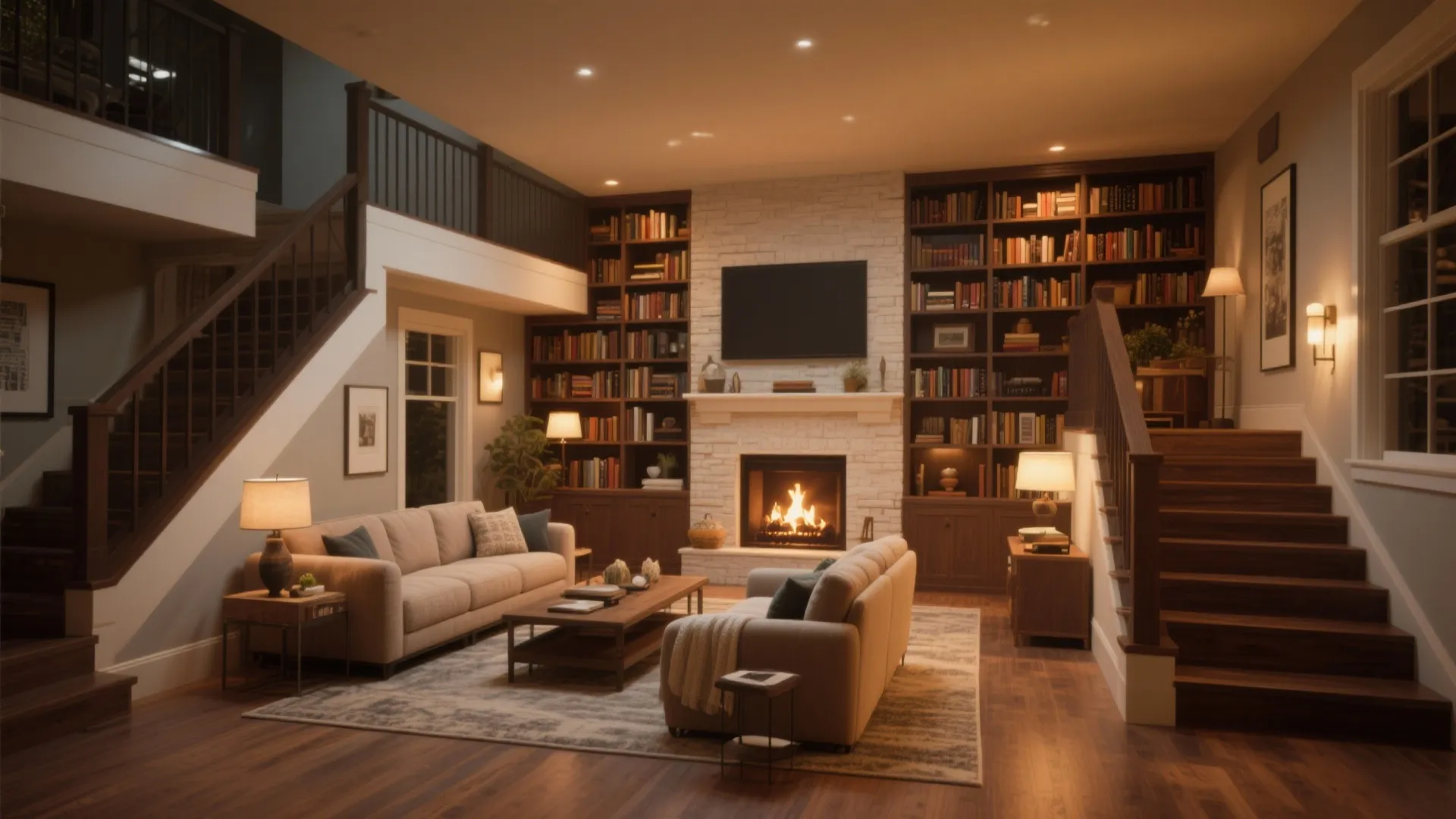 4. Convert Lower Level into a Cozy Den