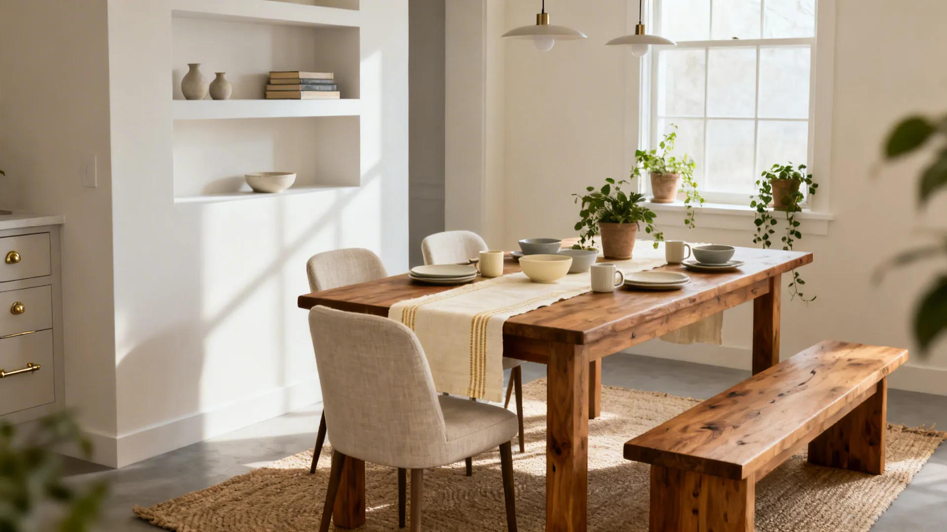 5 dining room table with bench ideas