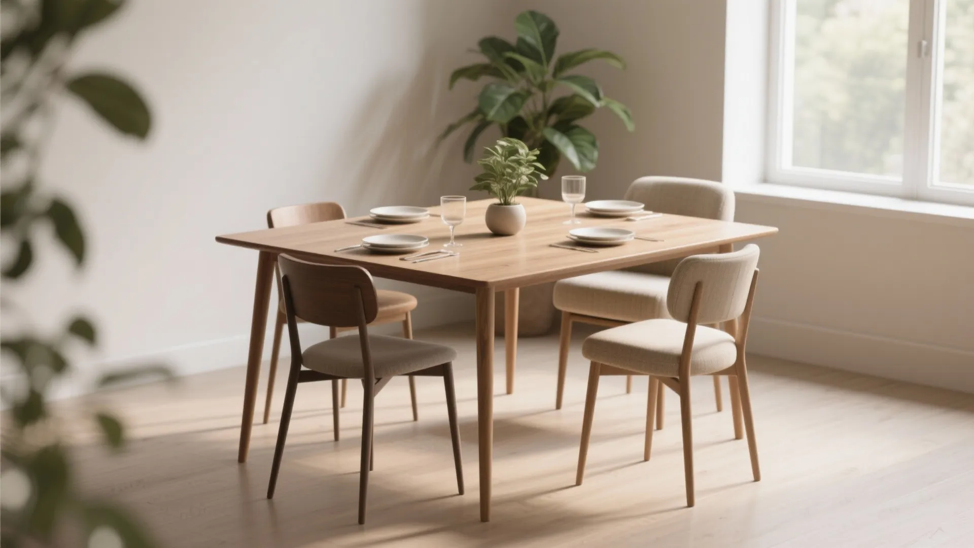 1. Cozy Four-Seater with Mixed Chairs