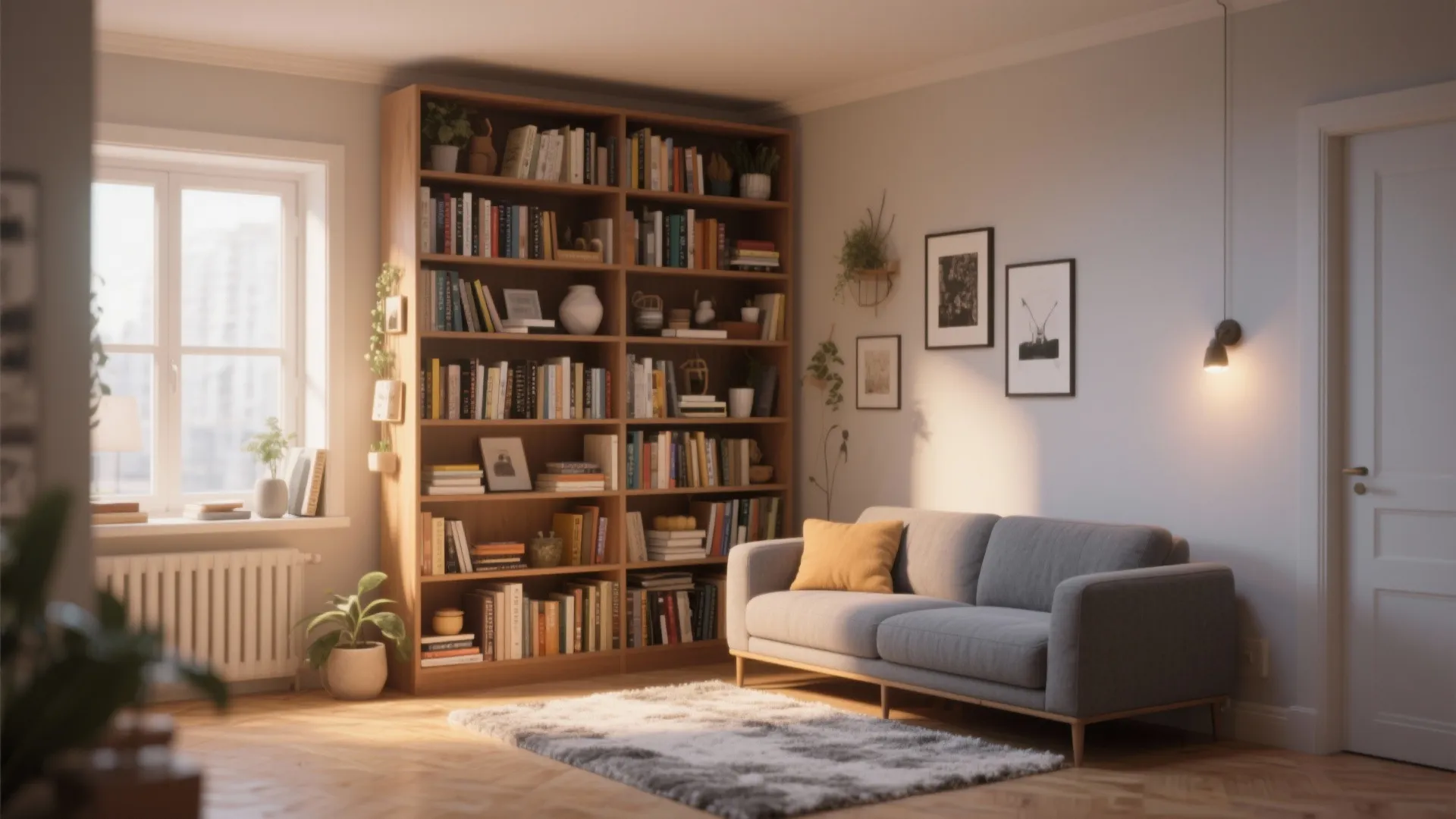 5. Cozy Corner with Grey Loveseat