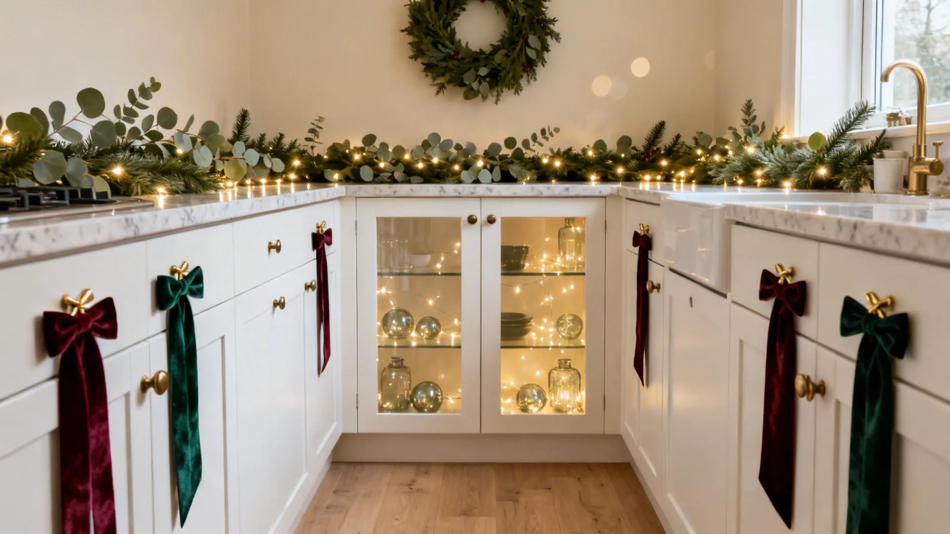 5 Ways to Decorate Kitchen Cabinets for Christmas