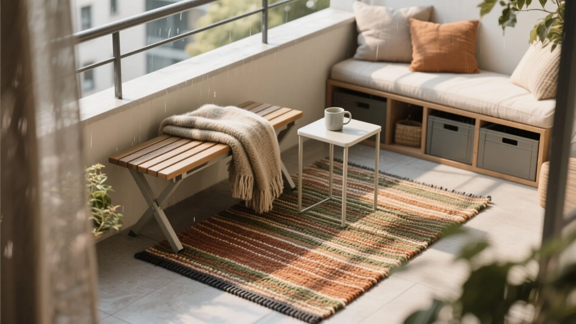 5) Cozy Layers: Rugs, Throws, and Weather-Savvy Materials