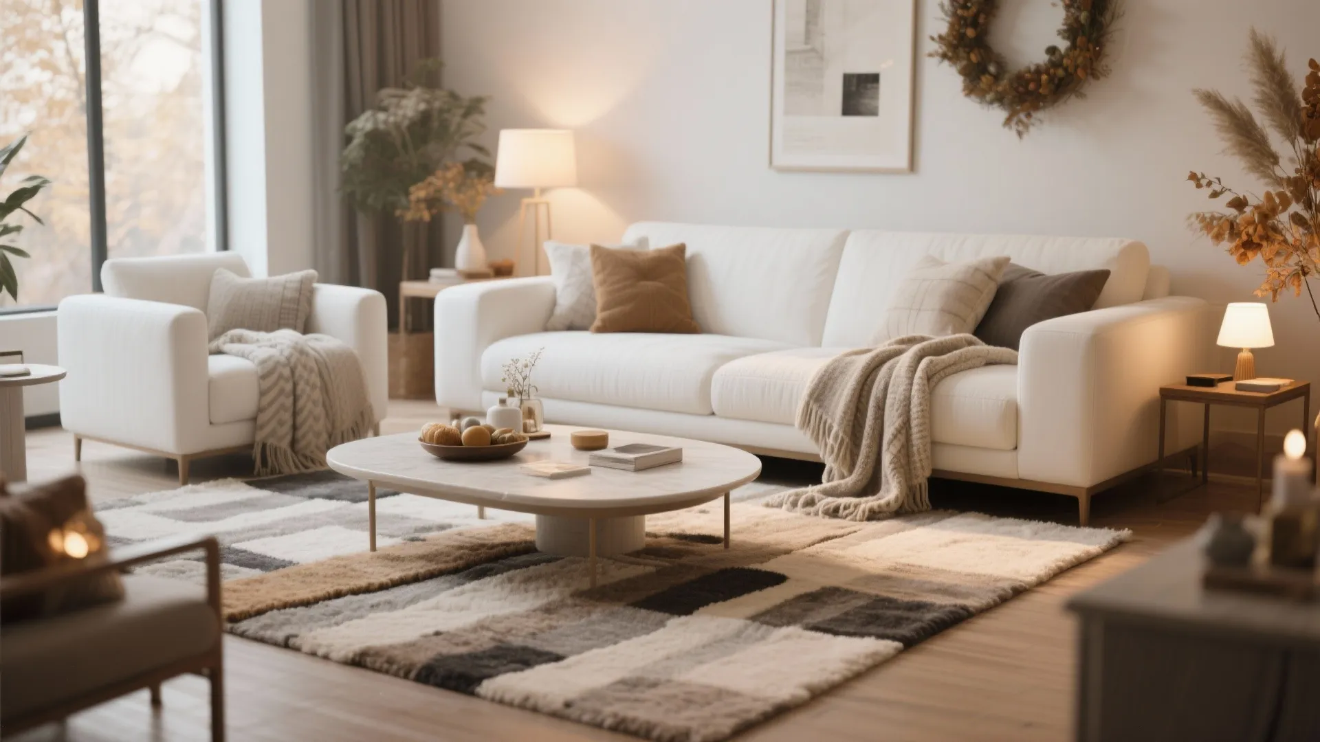 10. Cozy Layers with Throws and Rugs